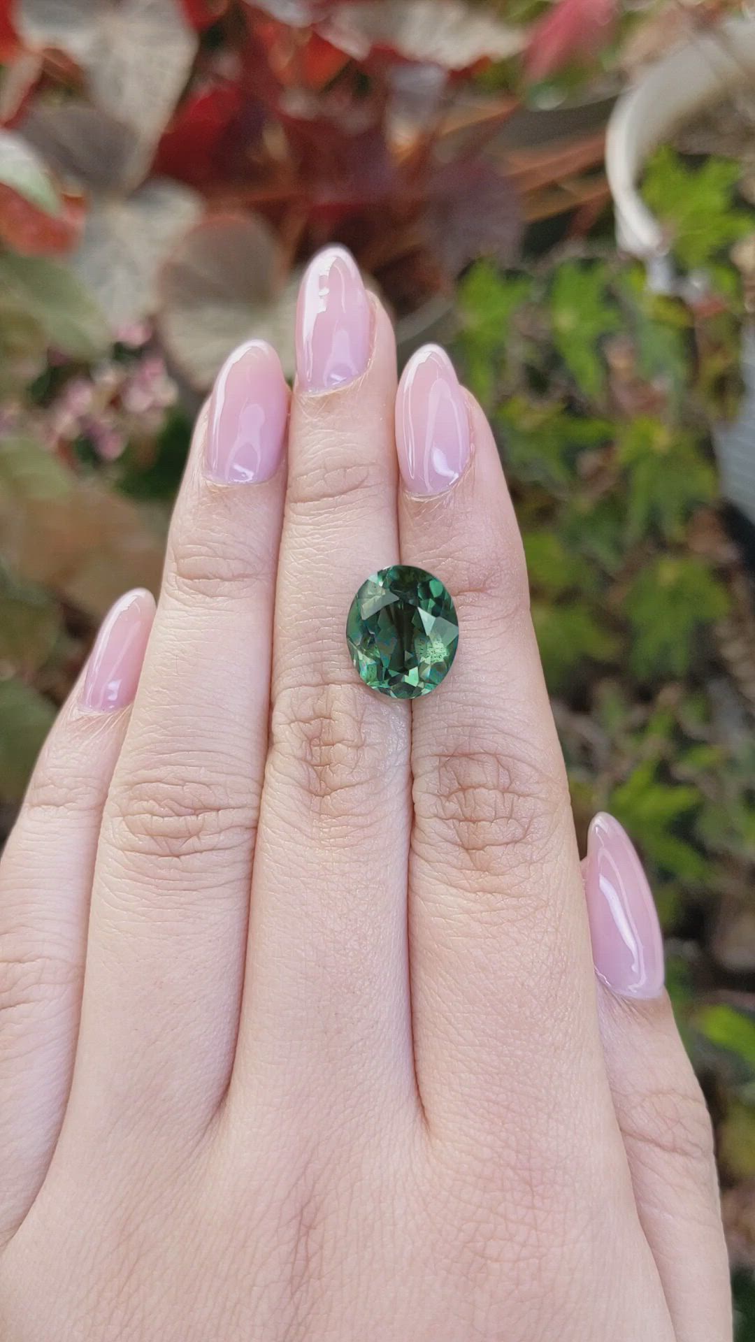 6.58 Ct. Bluish Green Prasiolite from Brazil Size Video