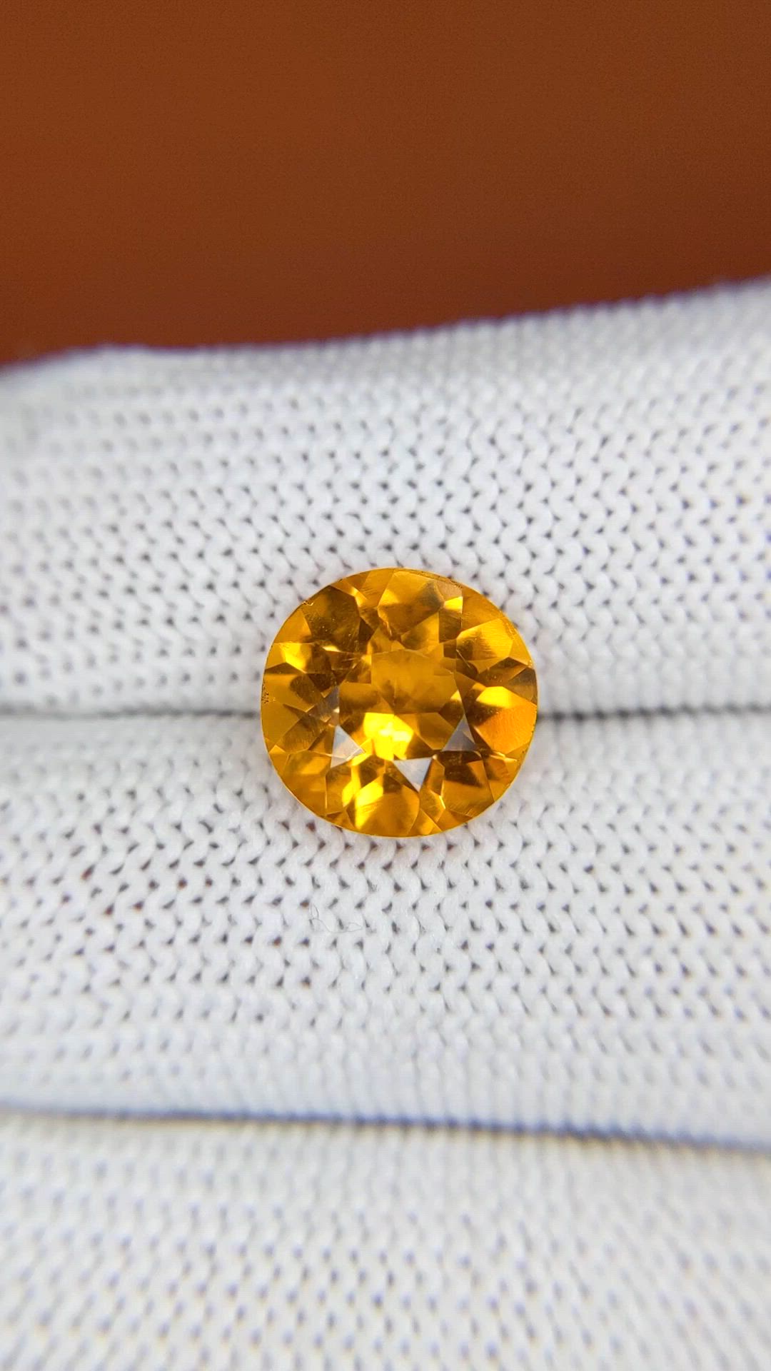 3.54 Ct. Orangish Yellow Citrine from Brazil Size Video