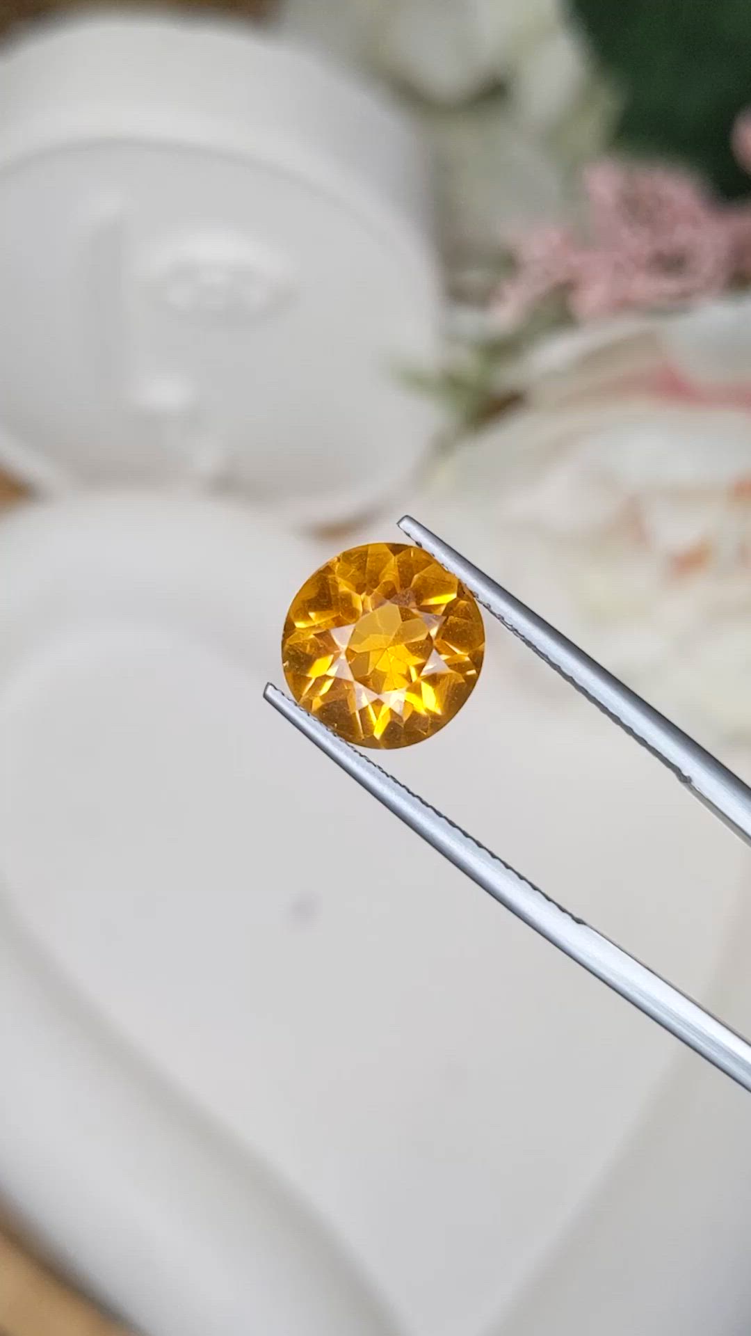 3.54 Ct. Orangish Yellow Citrine from Brazil Size Video