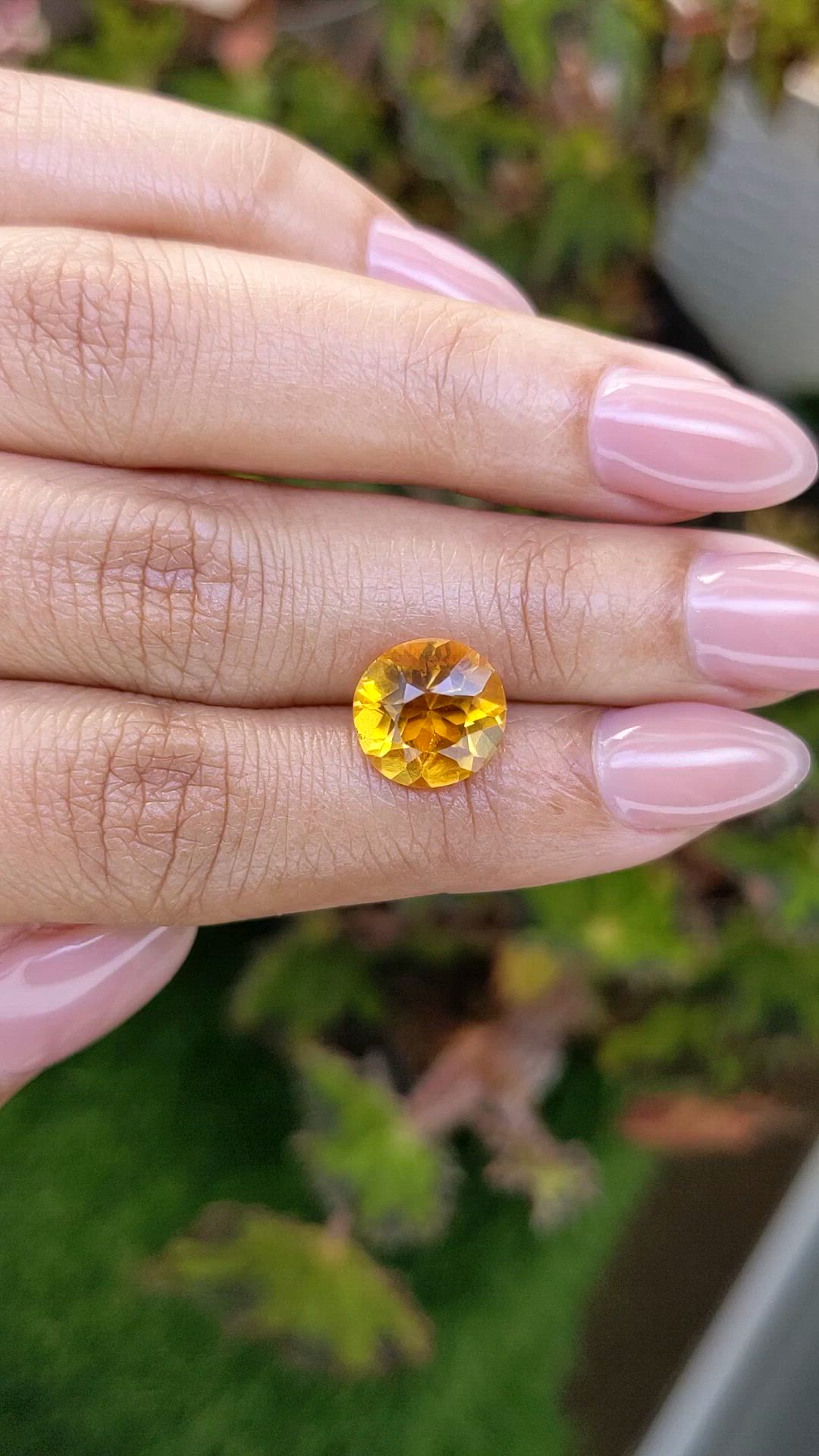 3.54 Ct. Orangish Yellow Citrine from Brazil Size Video