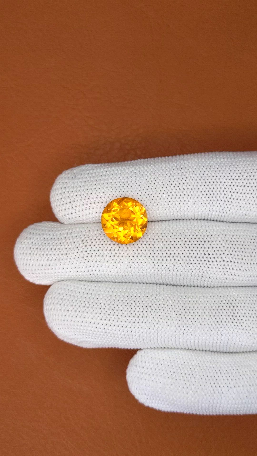5.67 Ct. Yellowish Orange Citrine from Brazil Size Video