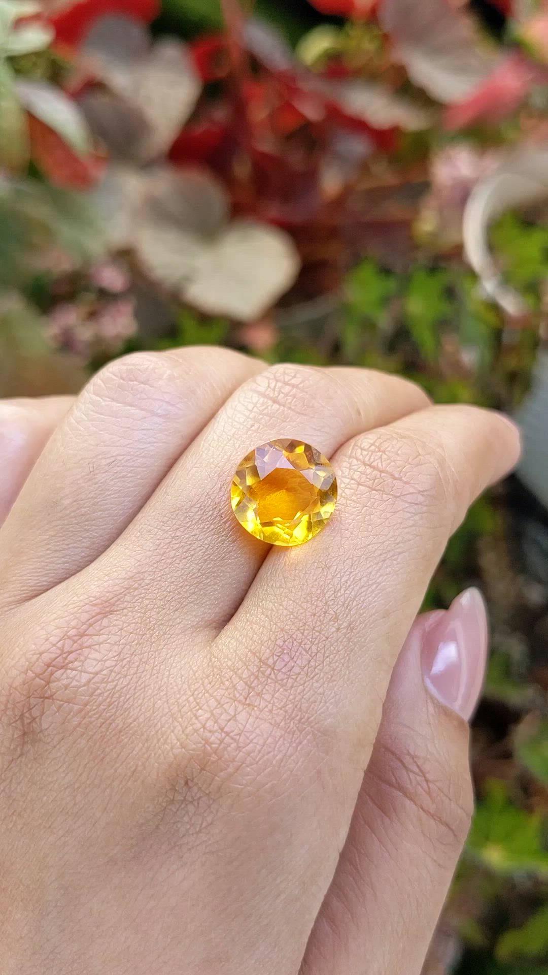 6.21 Ct. Orangish Yellow Citrine from Brazil Size Video