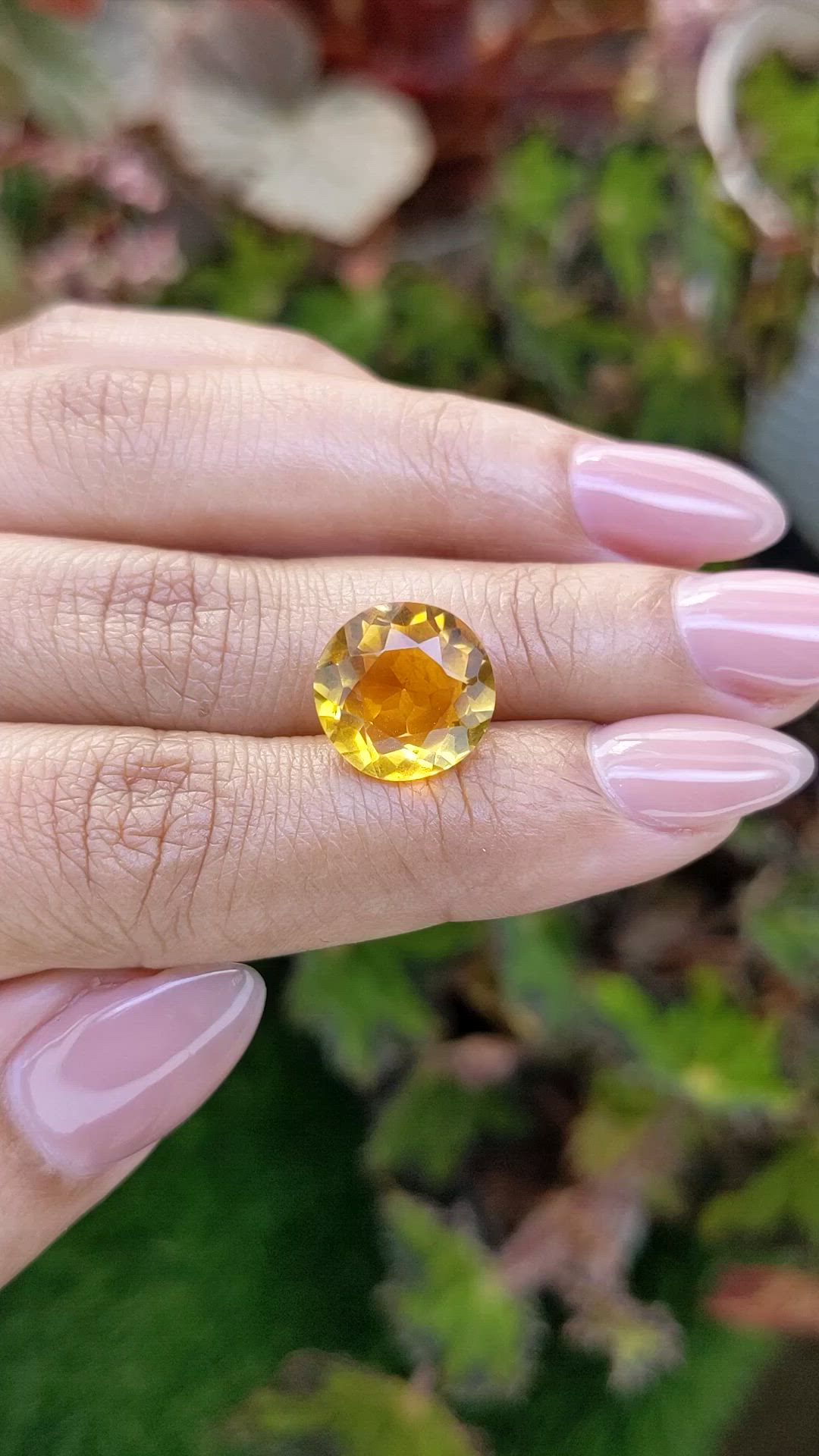 6.21 Ct. Orangish Yellow Citrine from Brazil Size Video