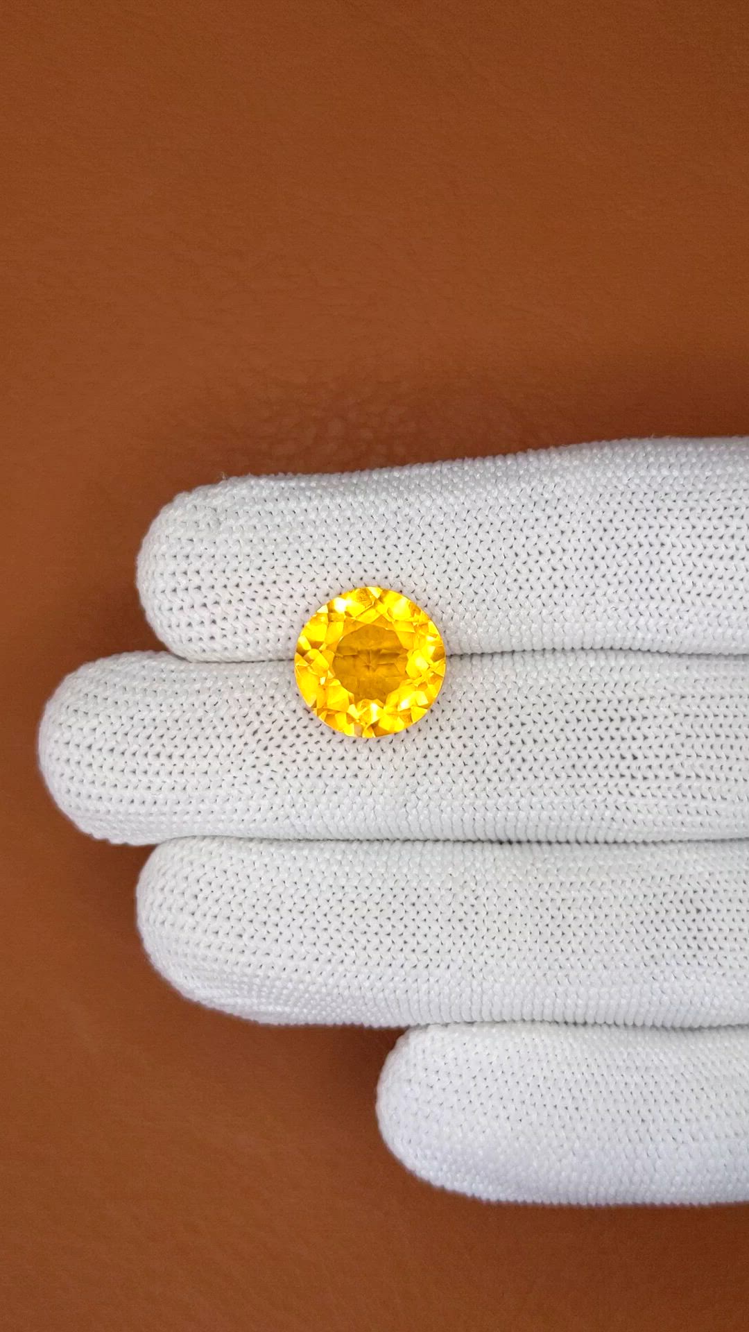 6.21 Ct. Orangish Yellow Citrine from Brazil Size Video