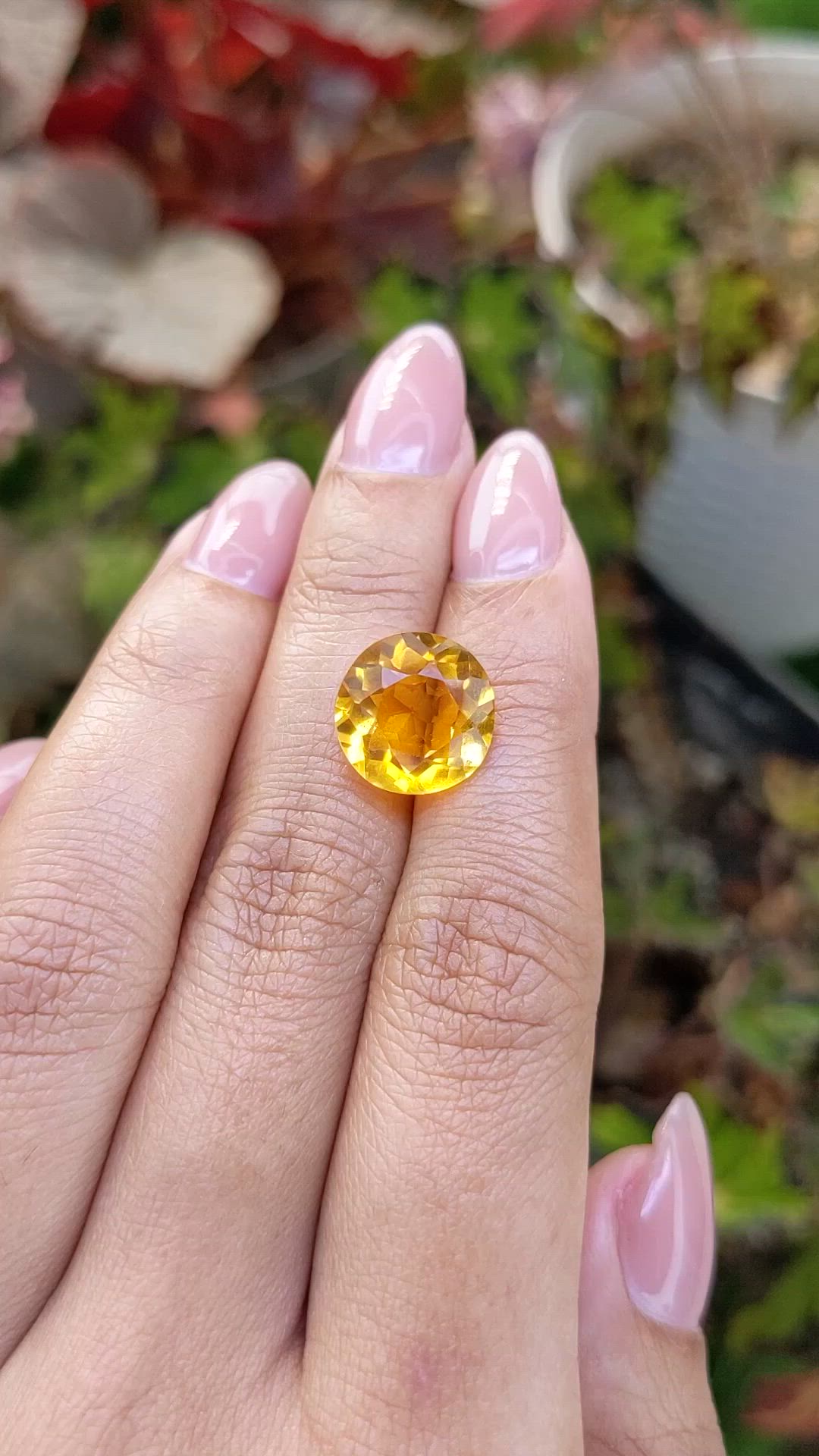 6.21 Ct. Orangish Yellow Citrine from Brazil Size Video