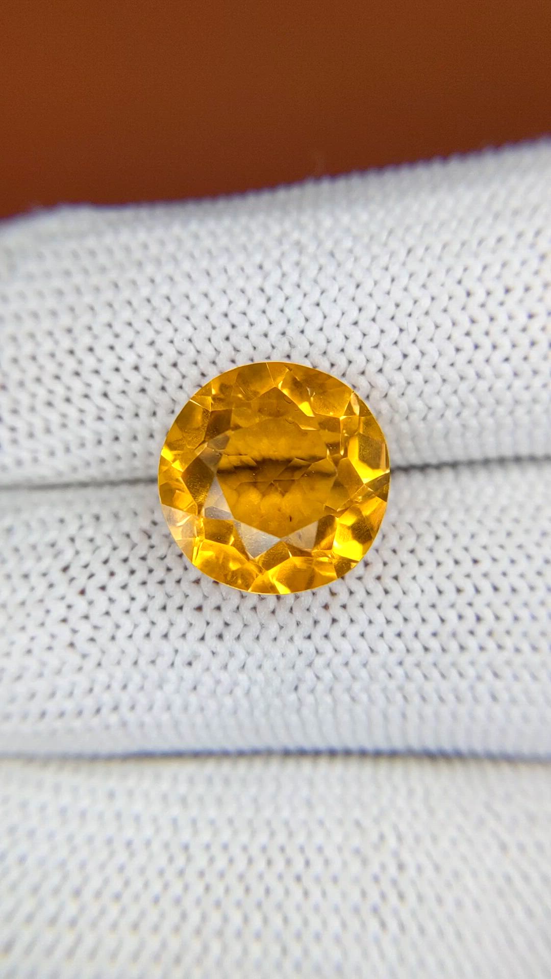 6.21 Ct. Orangish Yellow Citrine from Brazil Size Video