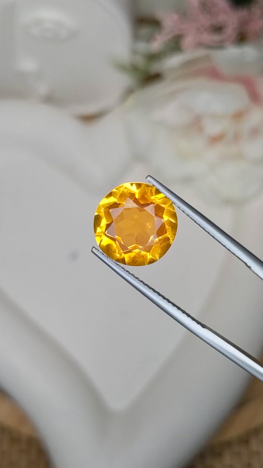 6.21 Ct. Orangish Yellow Citrine from Brazil Size Video