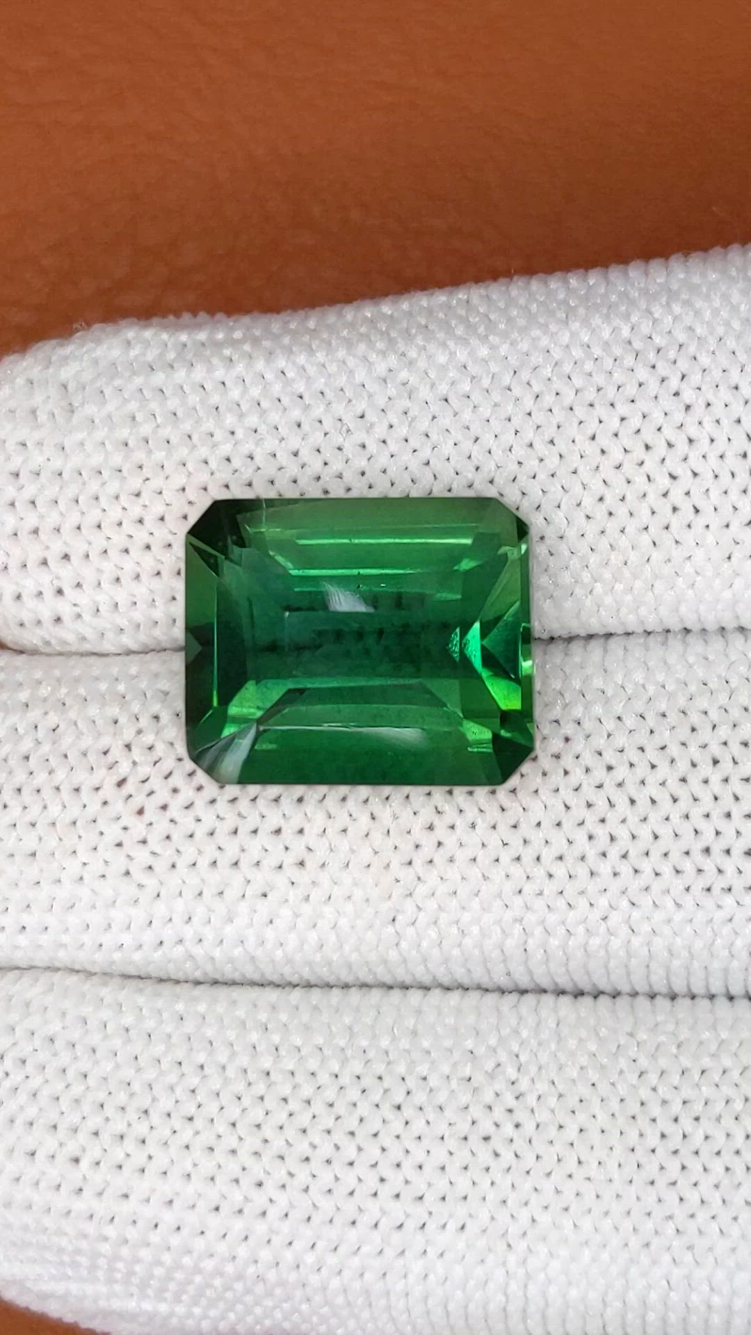 12.44 Ct. Bluish Green Prasiolite from Brazil Size Video