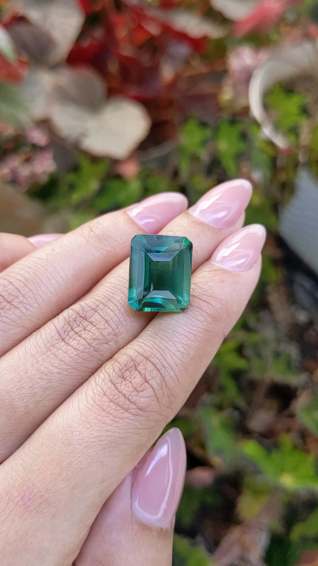 12.44 Ct. Bluish Green Prasiolite from Brazil Size Video
