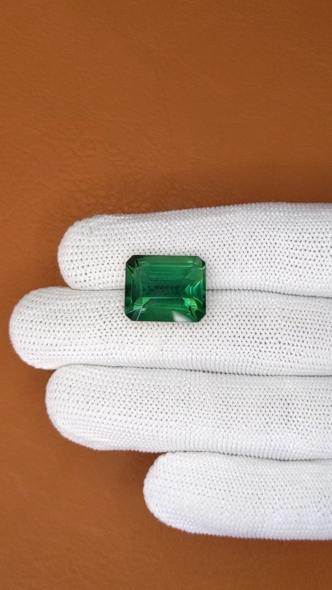 12.44 Ct. Bluish Green Prasiolite from Brazil Size Video