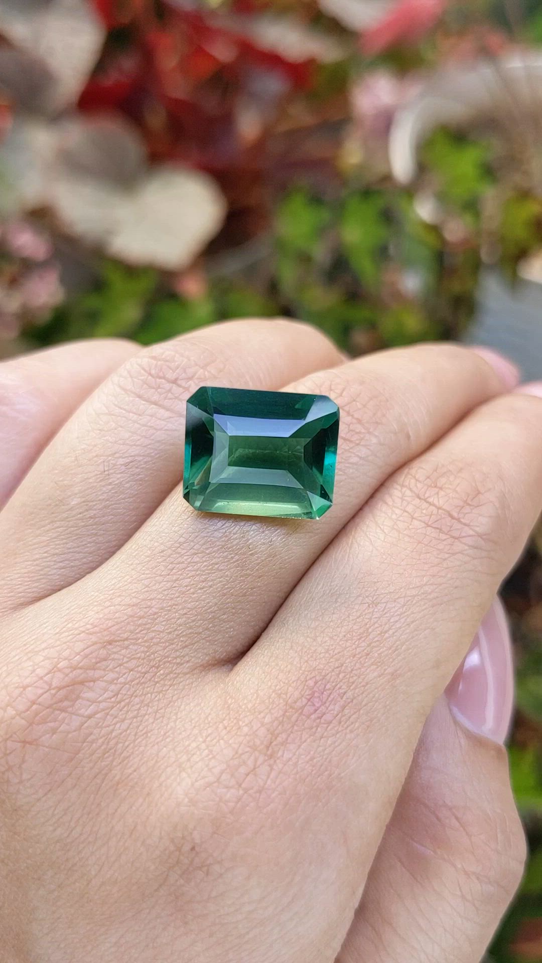 12.44 Ct. Bluish Green Prasiolite from Brazil Size Video