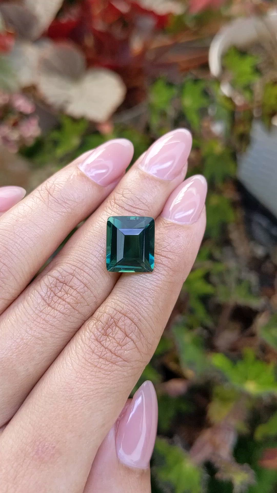 7.42 Ct. Bluish Green Prasiolite from Brazil Size Video