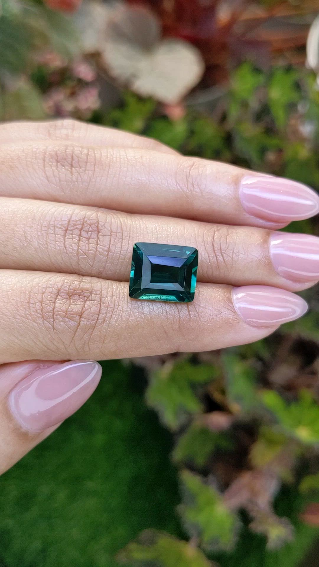 7.42 Ct. Bluish Green Prasiolite from Brazil Size Video