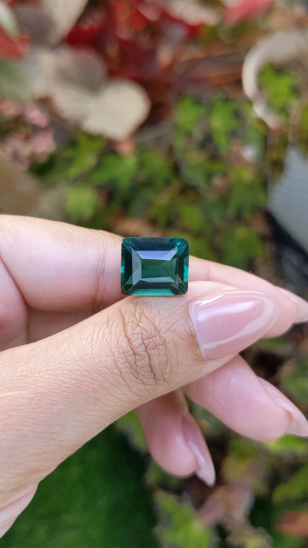 7.42 Ct. Bluish Green Prasiolite from Brazil Size Video