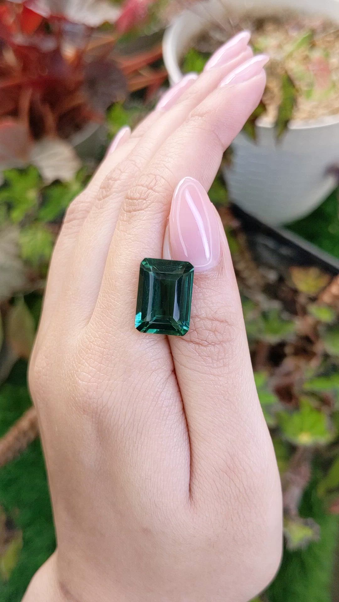 9.72 Ct. Bluish Green Prasiolite from Brazil Size Video