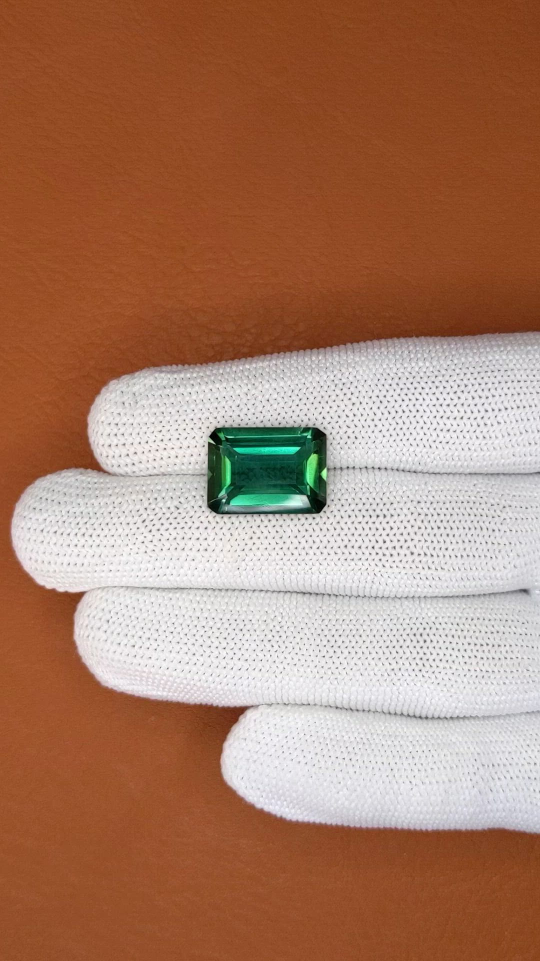 9.72 Ct. Bluish Green Prasiolite from Brazil Size Video