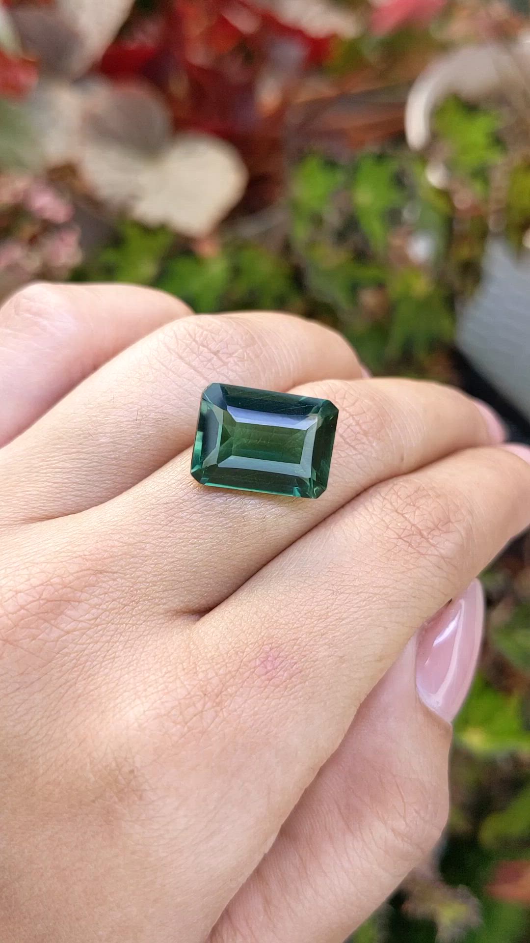 9.72 Ct. Bluish Green Prasiolite from Brazil Size Video