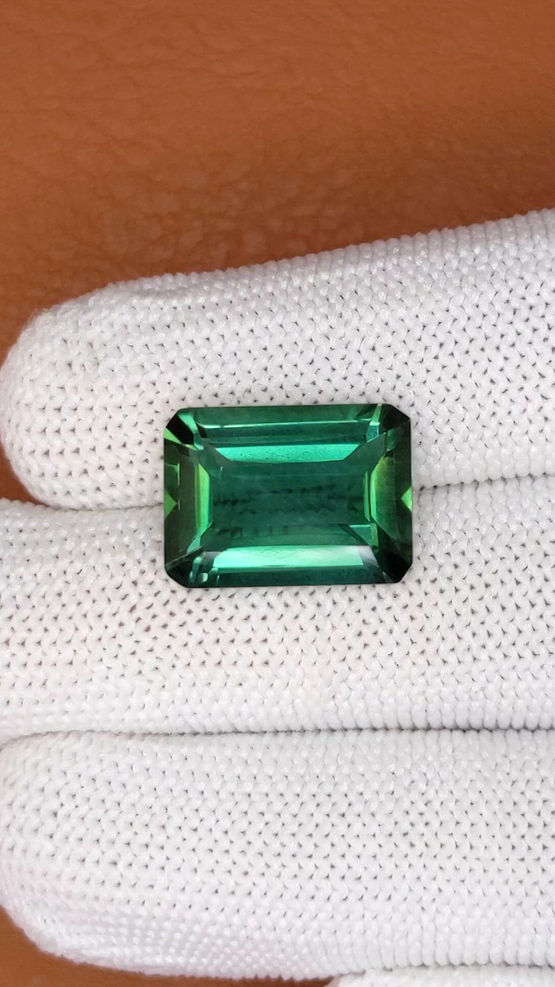 9.72 Ct. Bluish Green Prasiolite from Brazil Size Video