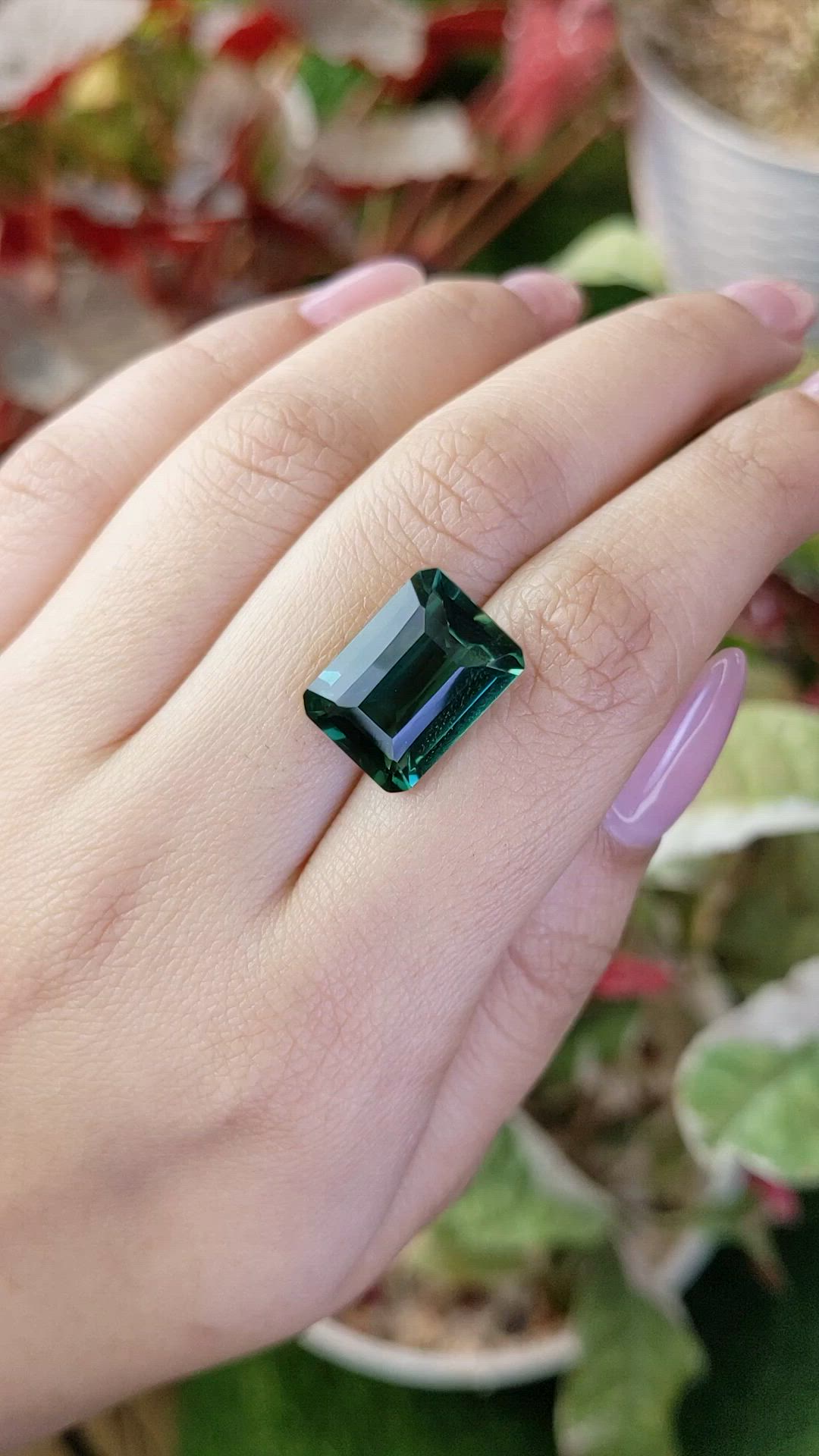 9.72 Ct. Bluish Green Prasiolite from Brazil Size Video