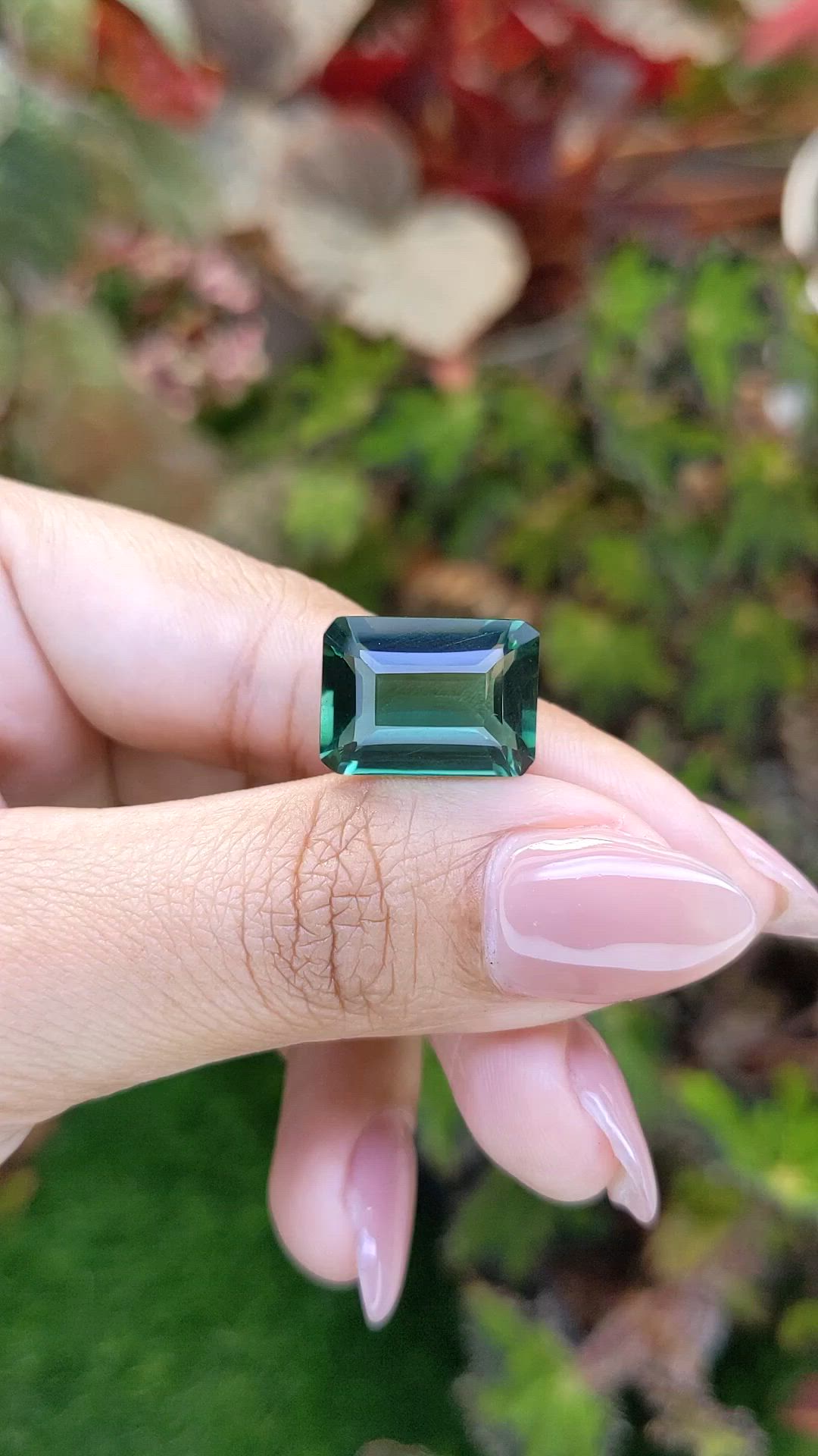 9.72 Ct. Bluish Green Prasiolite from Brazil Size Video