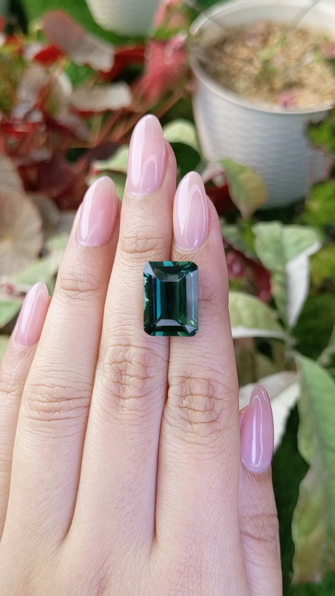 9.72 Ct. Bluish Green Prasiolite from Brazil Size Video