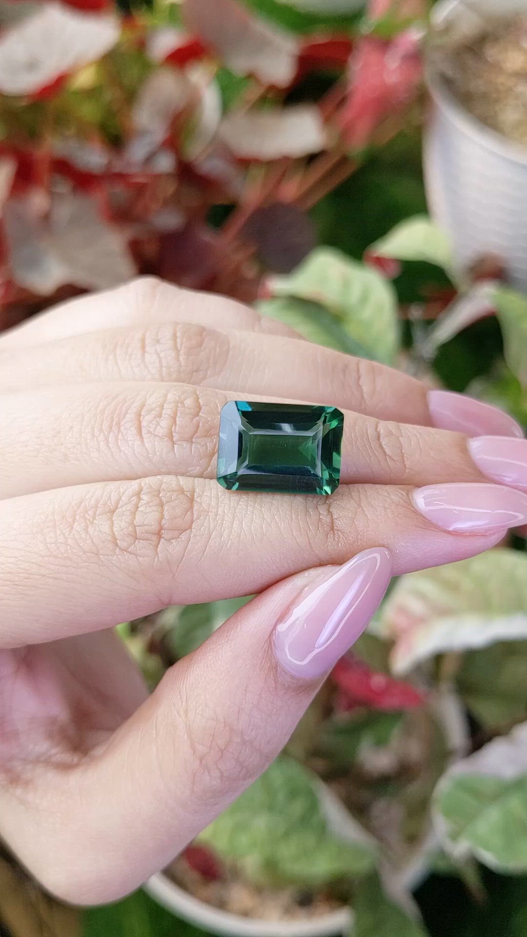 9.72 Ct. Bluish Green Prasiolite from Brazil Size Video