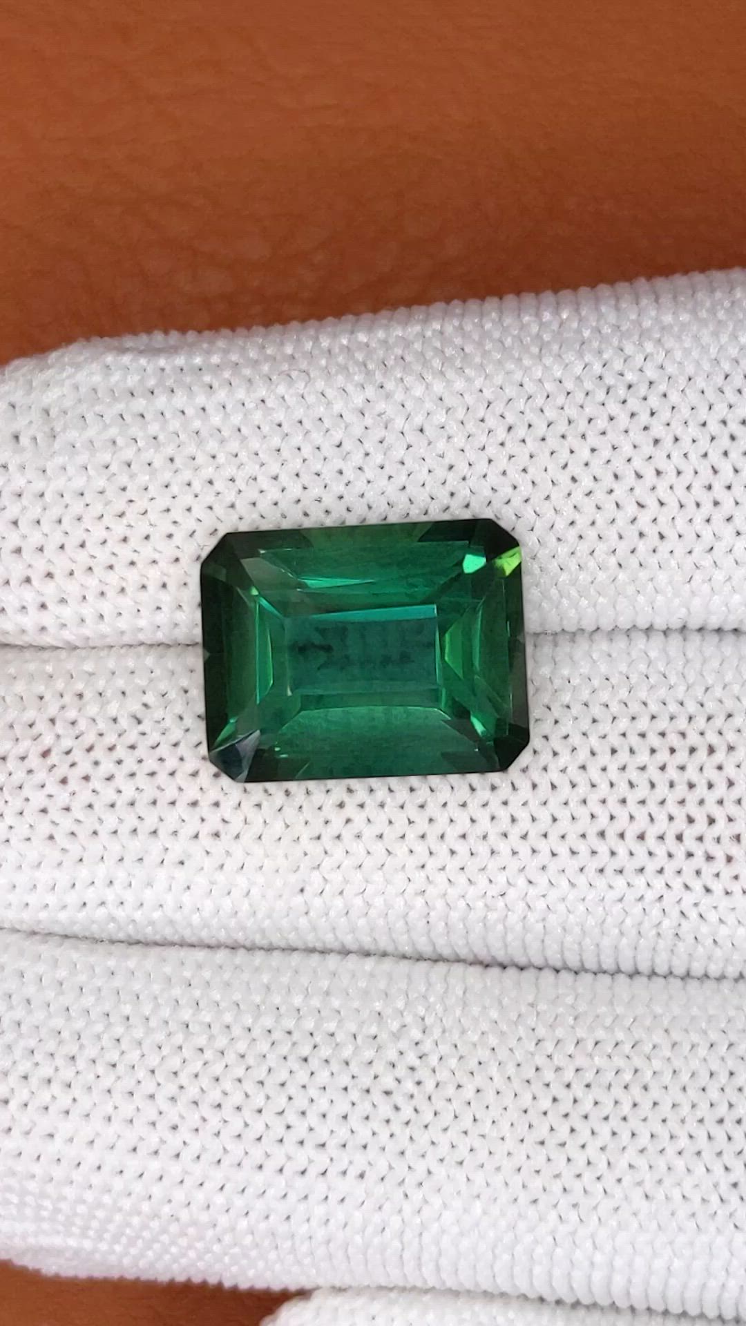 11.34 Ct. Bluish Green Prasiolite from Brazil Size Video