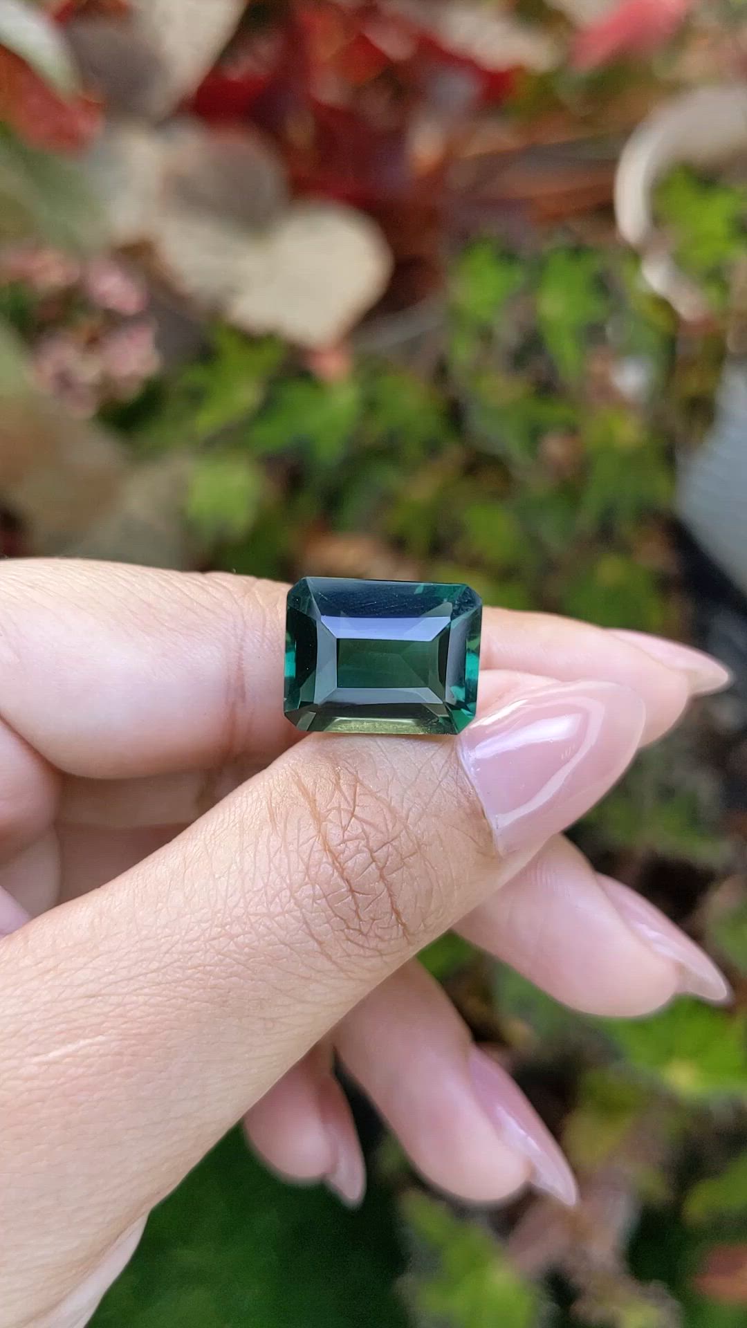 11.34 Ct. Bluish Green Prasiolite from Brazil Size Video
