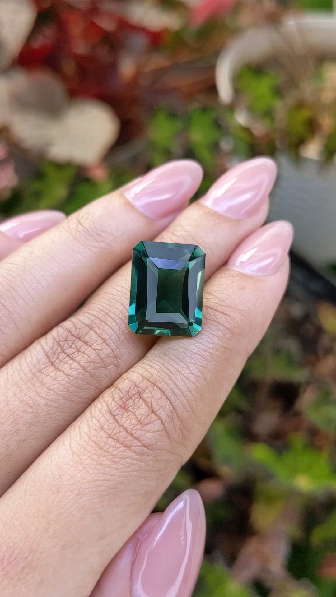 11.34 Ct. Bluish Green Prasiolite from Brazil Size Video