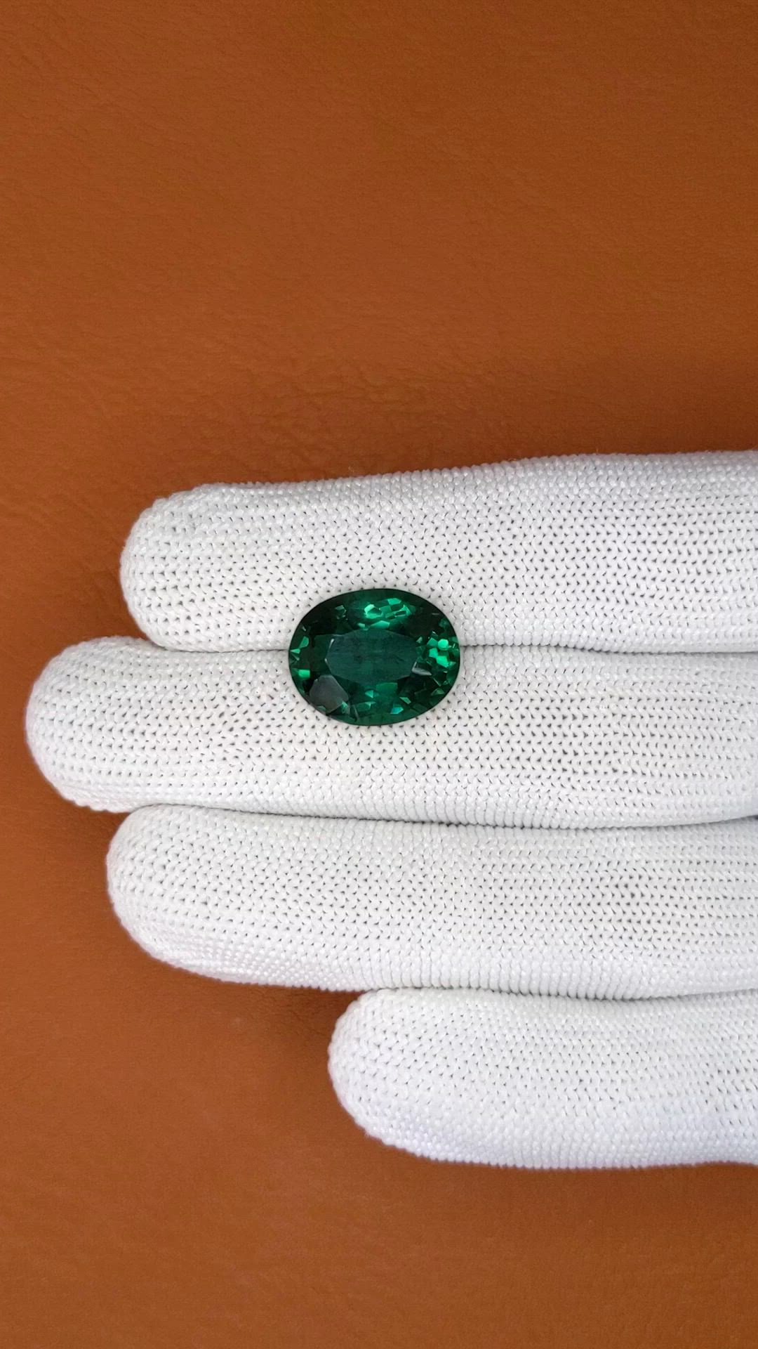 9.73 Ct. Bluish Green Prasiolite from Brazil Size Video