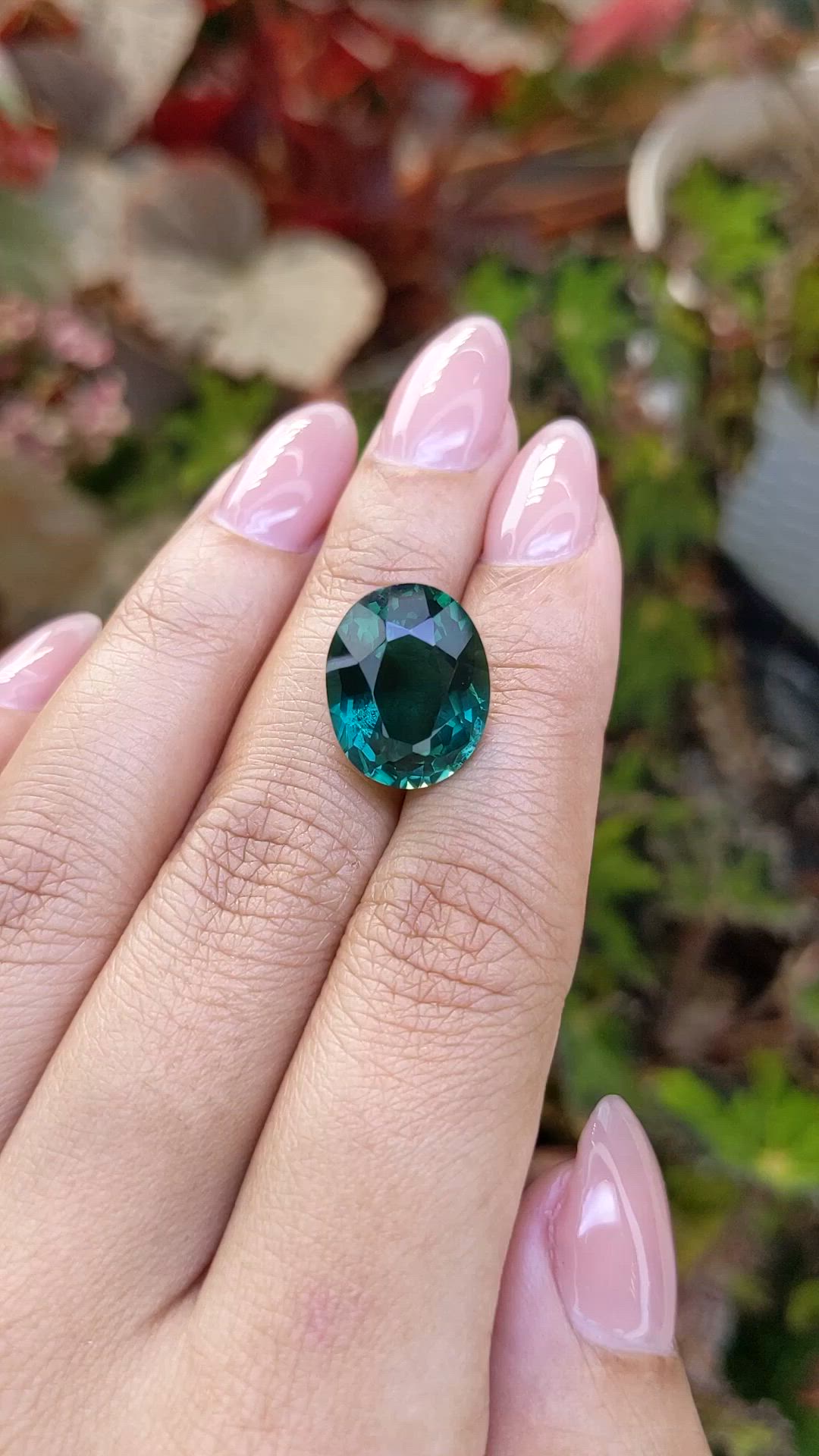 9.73 Ct. Bluish Green Prasiolite from Brazil Size Video