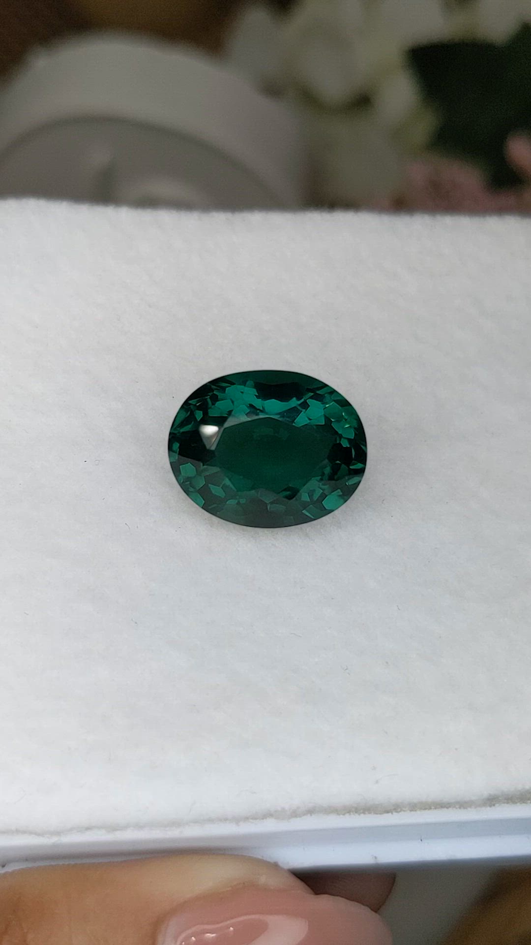 9.73 Ct. Bluish Green Prasiolite from Brazil Size Video