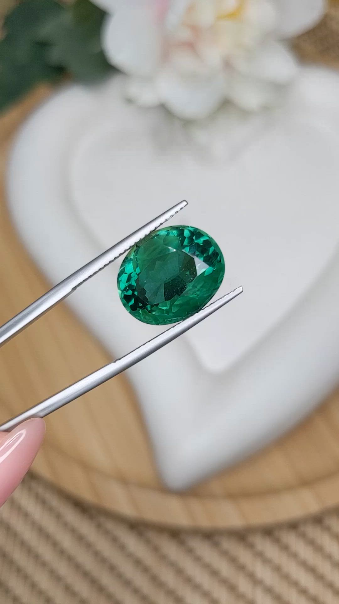 10.45 Ct. Bluish Green Prasiolite from Brazil Size Video