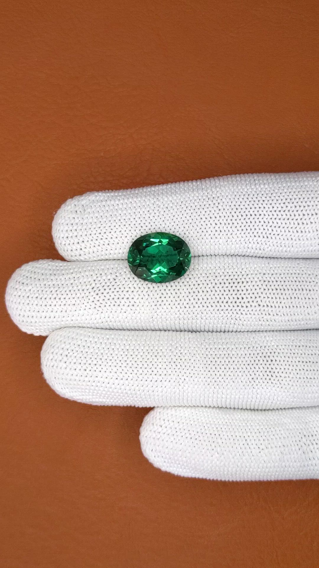 6.48 Ct. Bluish Green Prasiolite from Brazil Size Video