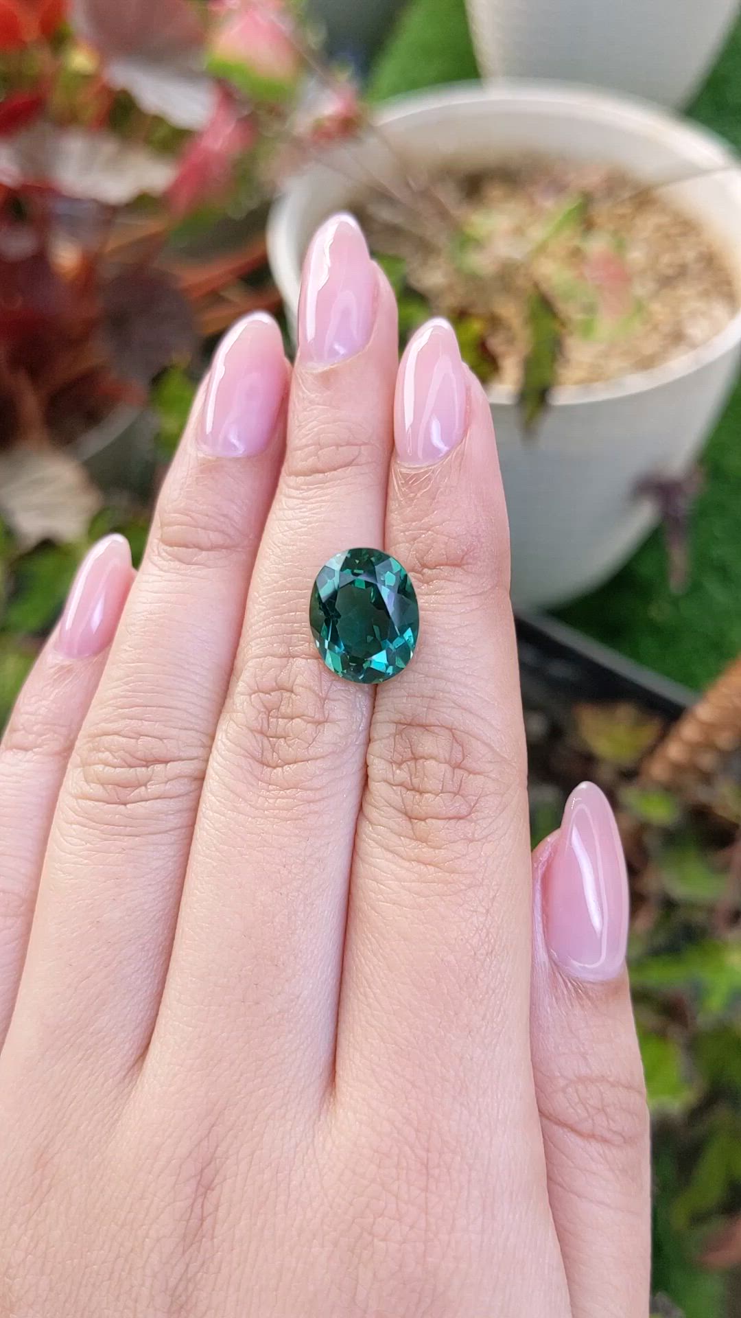 6.48 Ct. Bluish Green Prasiolite from Brazil Size Video
