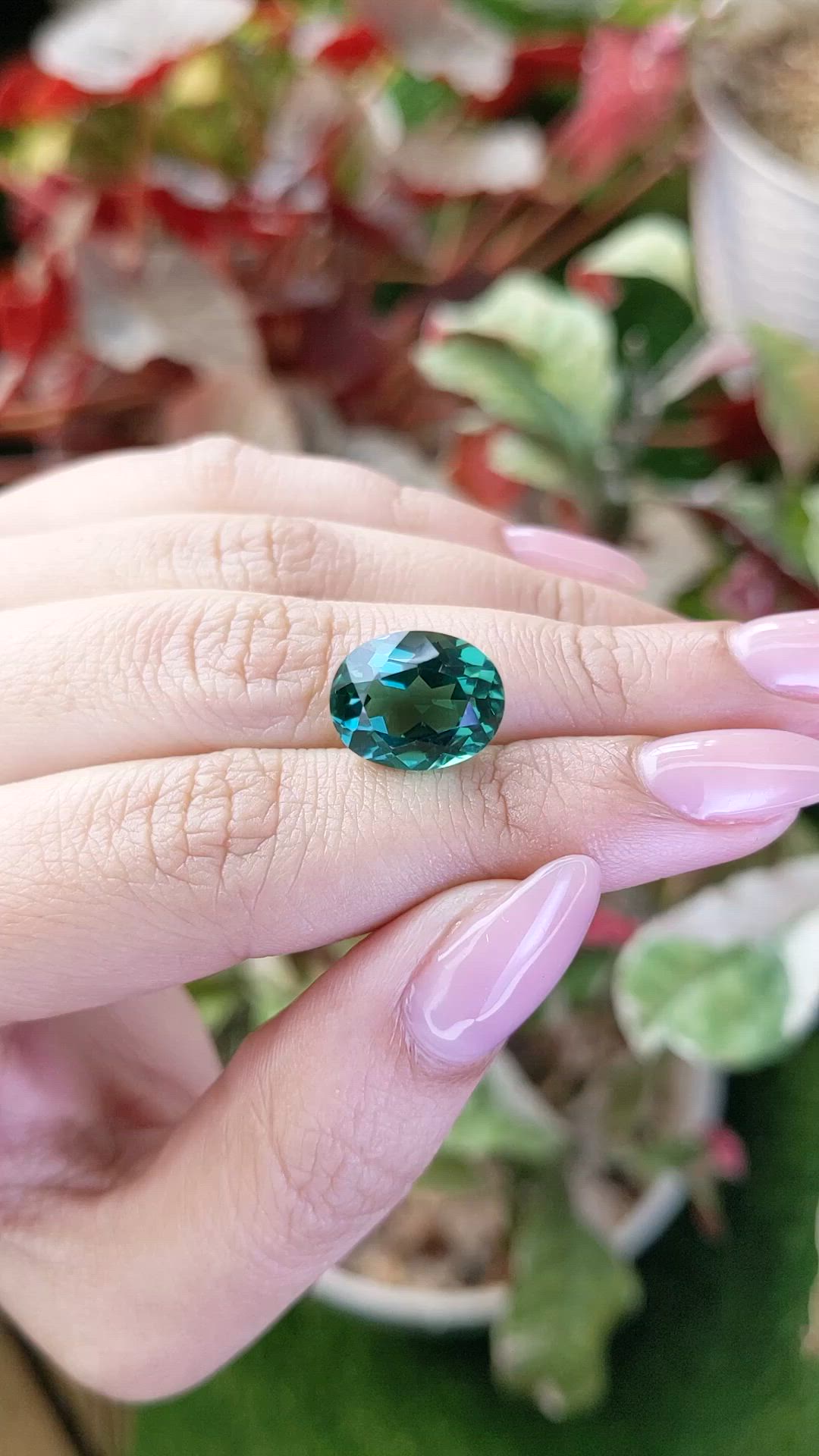 6.48 Ct. Bluish Green Prasiolite from Brazil Size Video