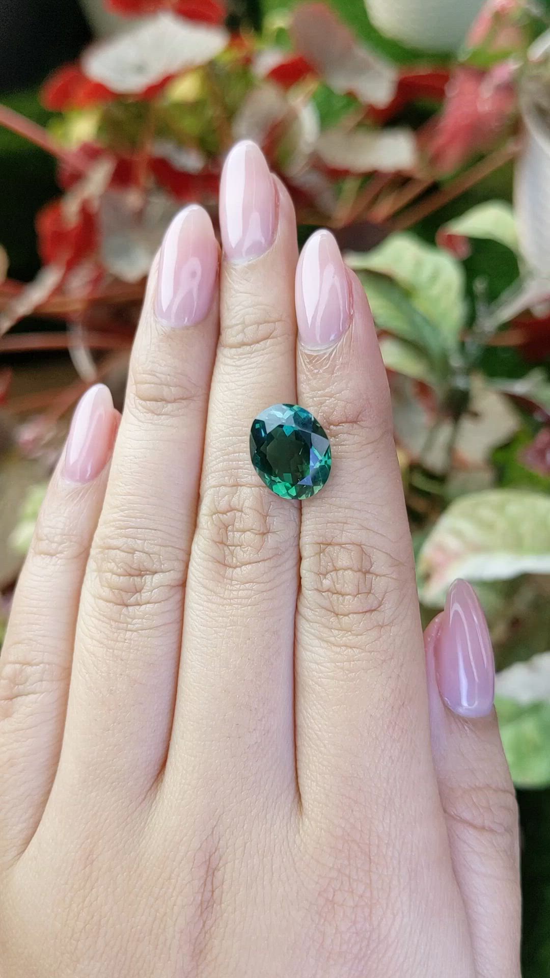 5.82 Ct. Bluish Green Prasiolite from Brazil Size Video
