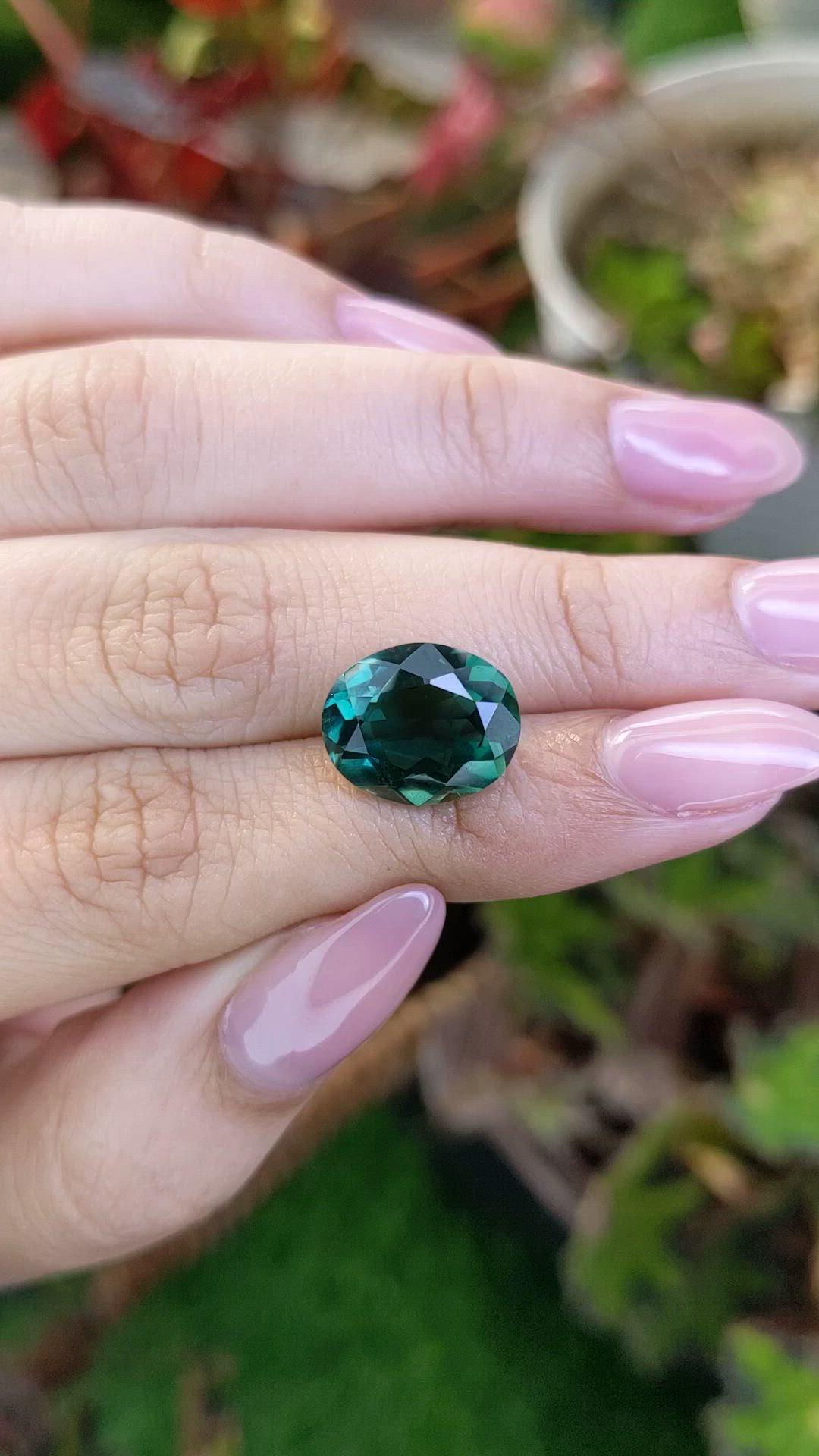 5.82 Ct. Bluish Green Prasiolite from Brazil Size Video