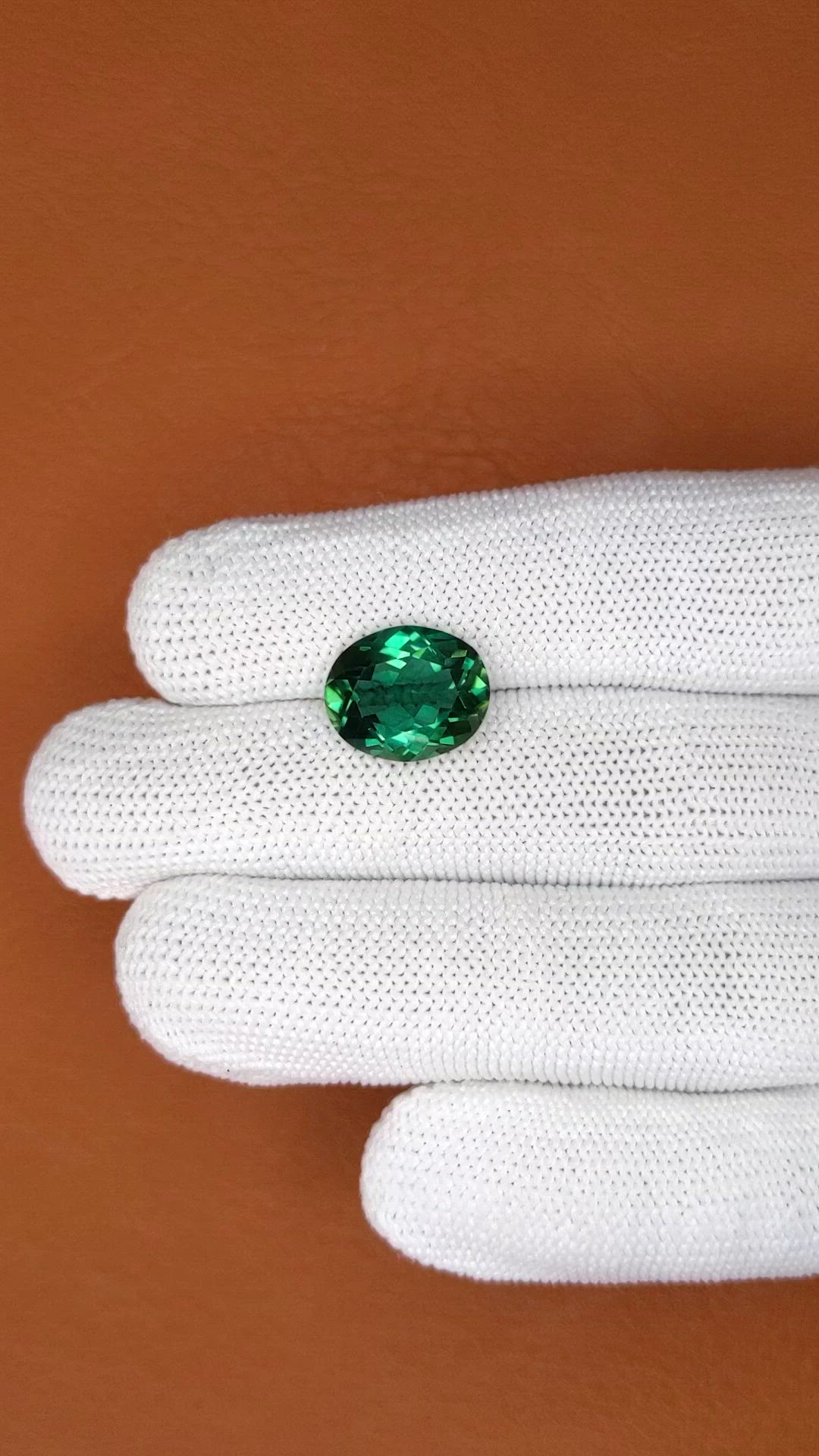 5.82 Ct. Bluish Green Prasiolite from Brazil Size Video