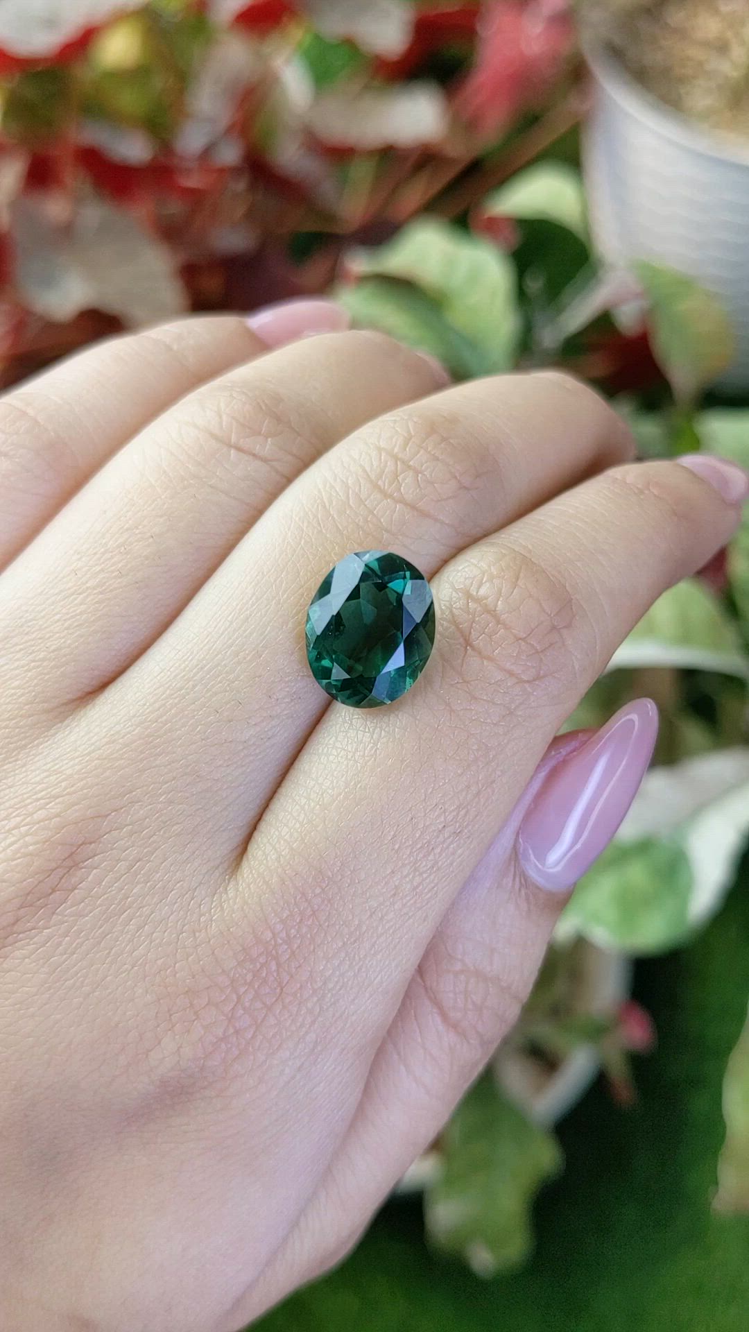 5.82 Ct. Bluish Green Prasiolite from Brazil Size Video