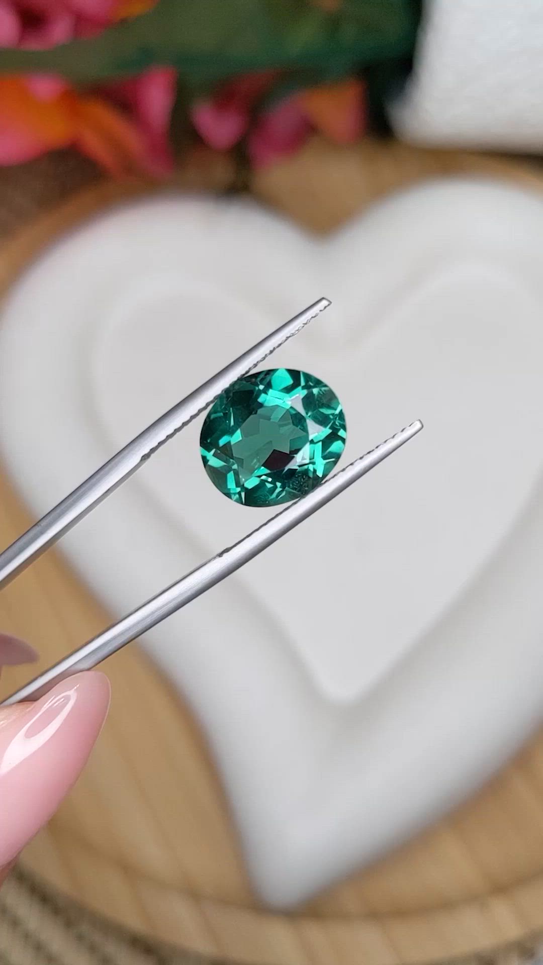 5.30 Ct. Bluish Green Prasiolite from Brazil Size Video