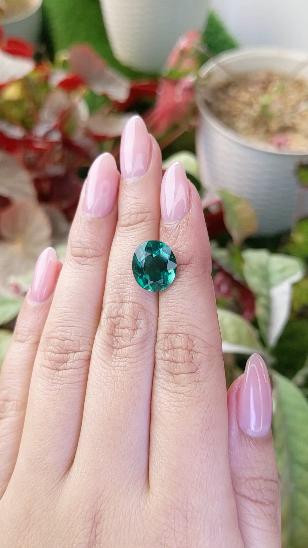 5.30 Ct. Bluish Green Prasiolite from Brazil Size Video