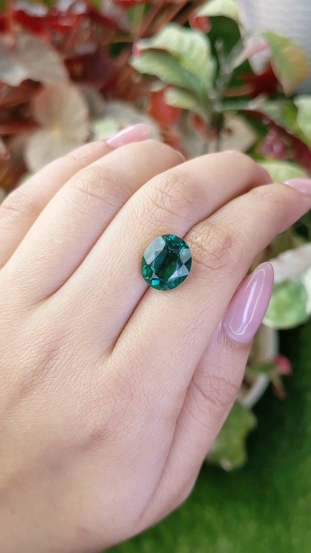 5.30 Ct. Bluish Green Prasiolite from Brazil Size Video