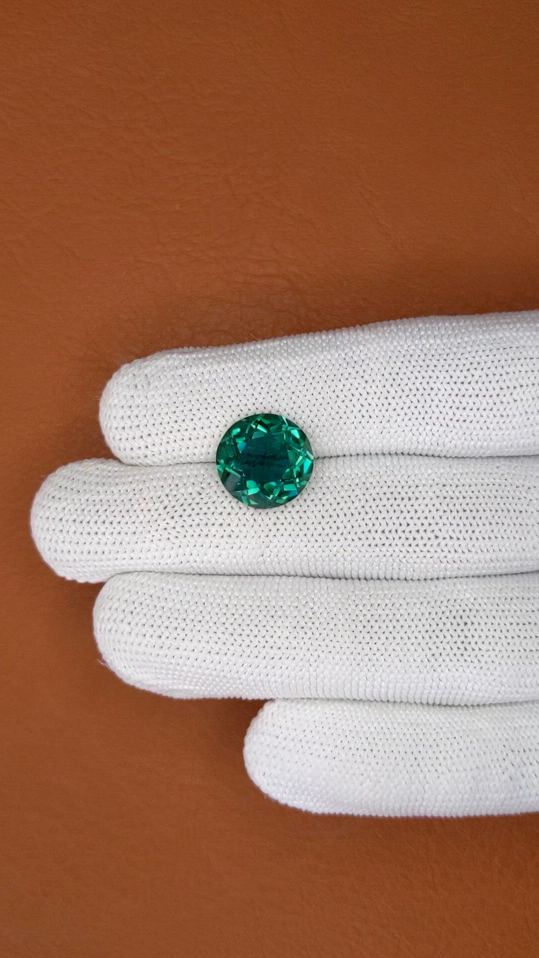 6.38 Ct. Bluish Green Prasiolite from Brazil Size Video
