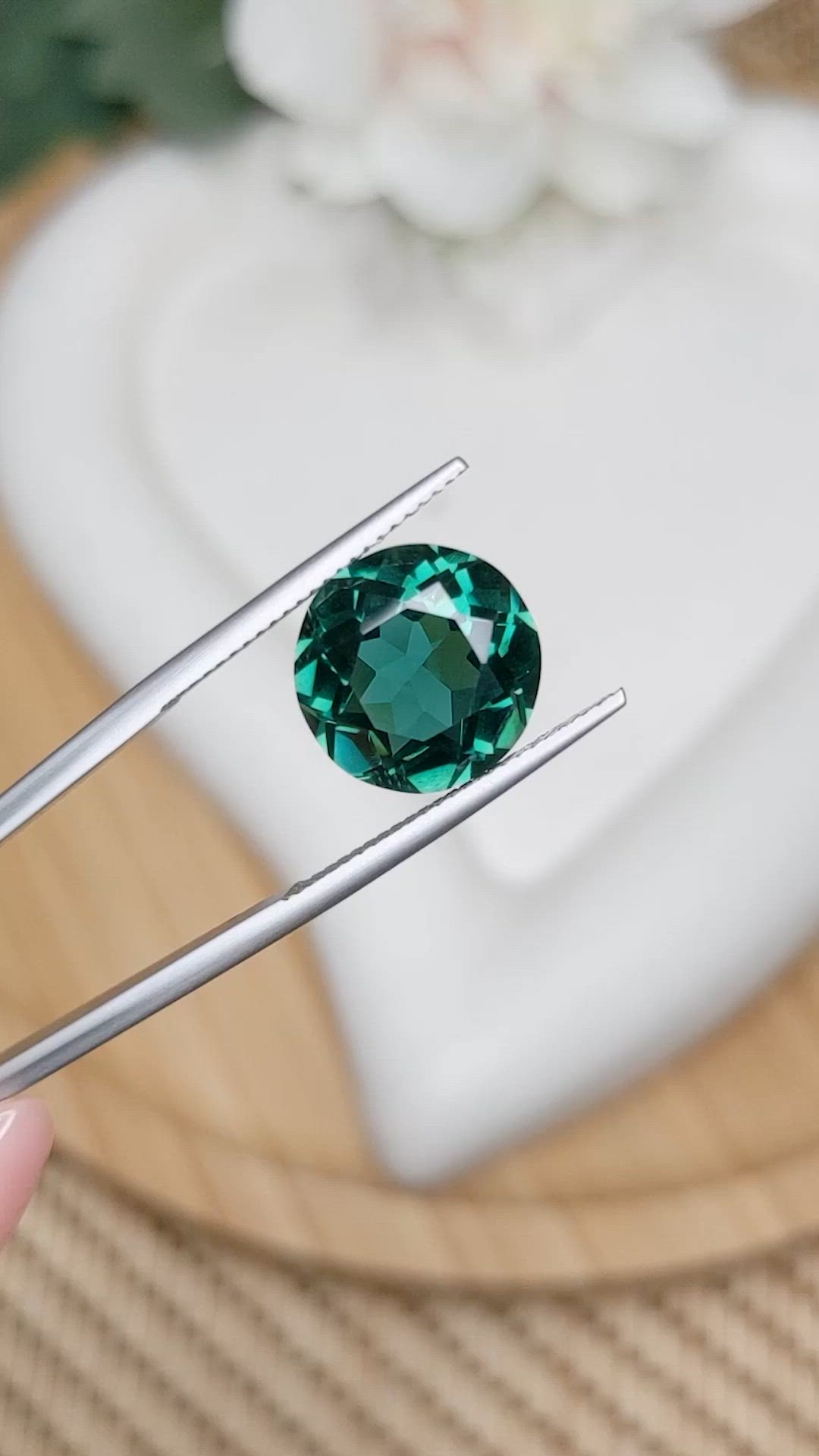 6.38 Ct. Bluish Green Prasiolite from Brazil Size Video