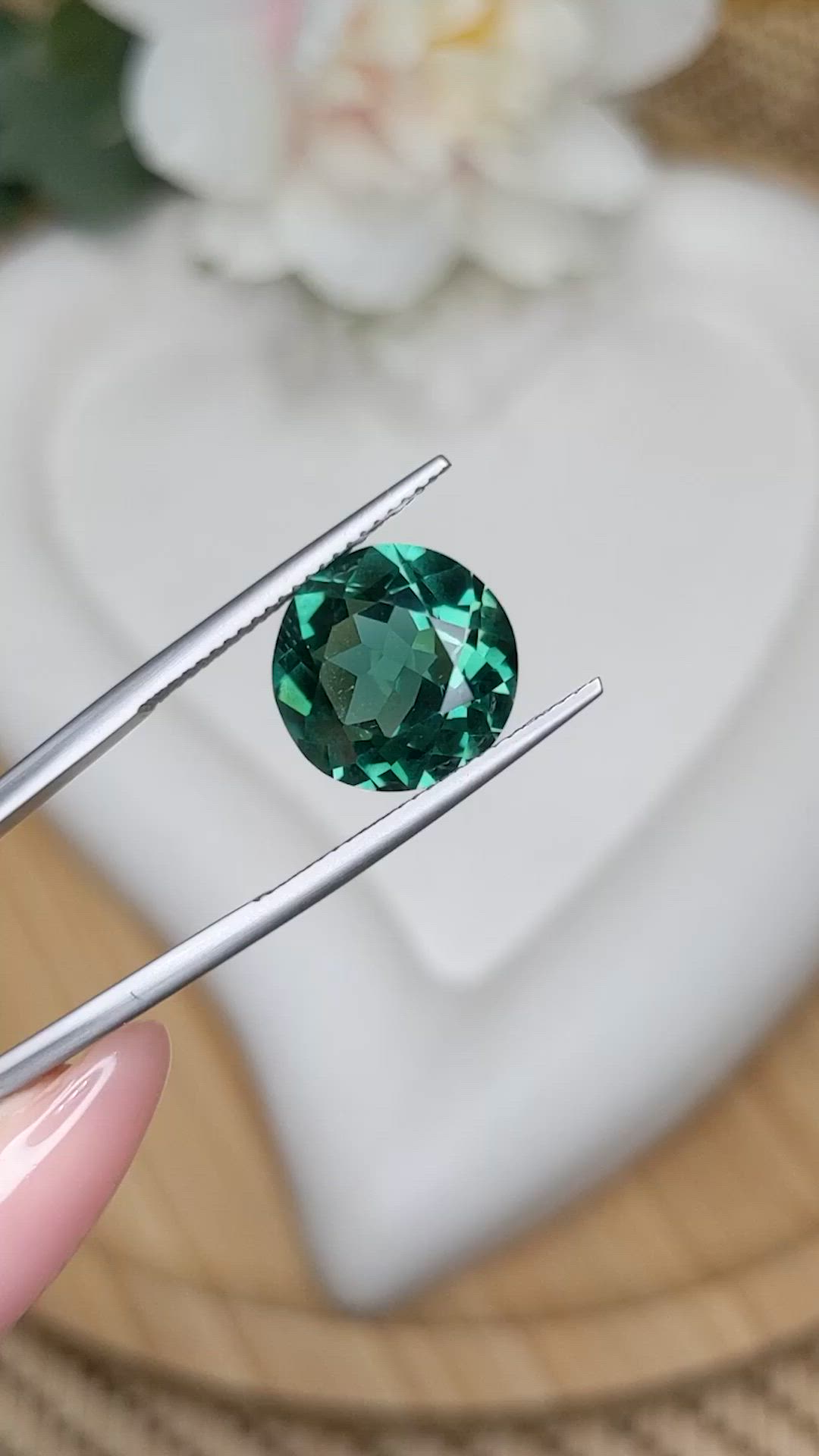 6.19 Ct. Bluish Green Prasiolite from Brazil Size Video
