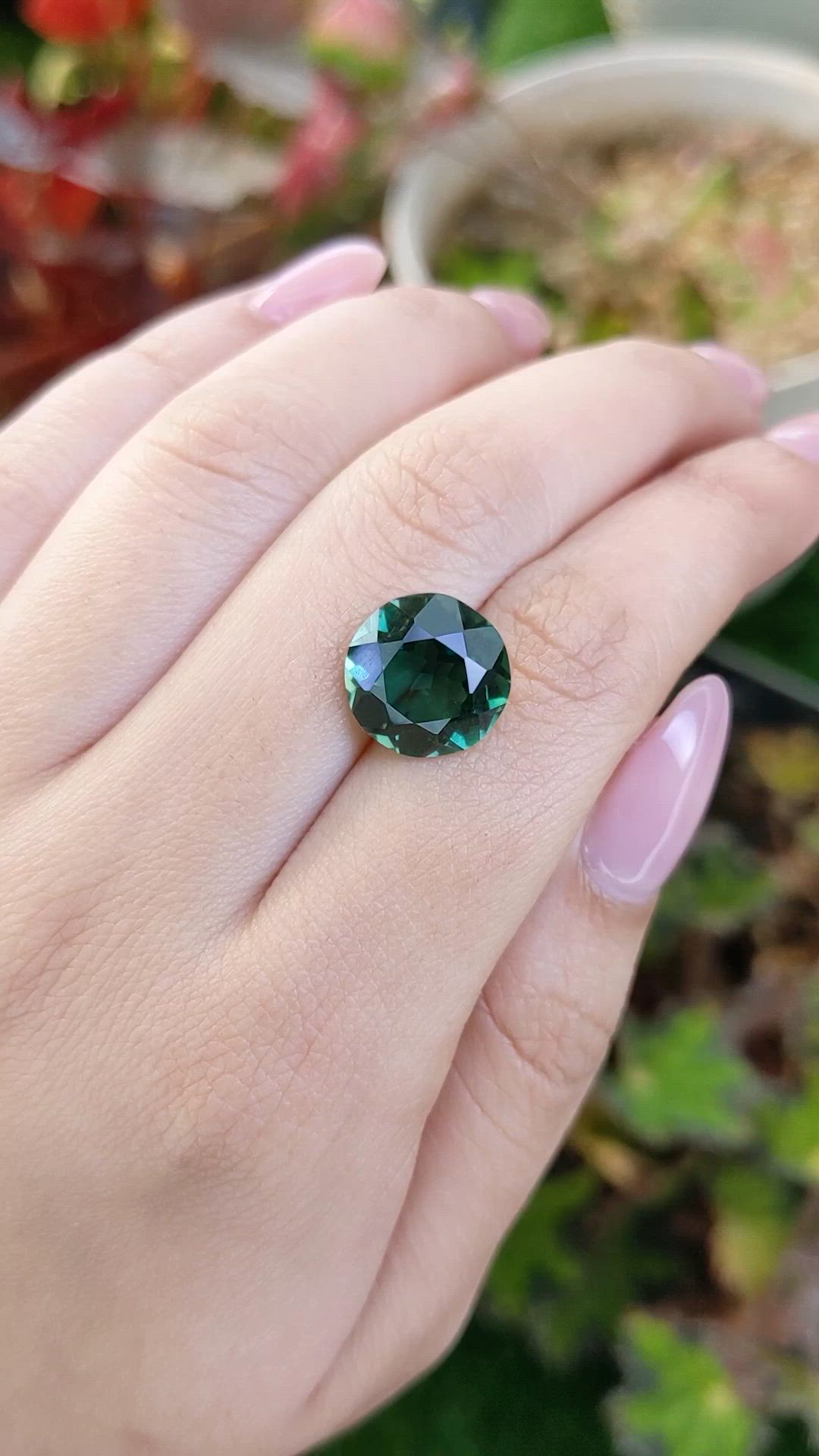 6.77 Ct. Bluish Green Prasiolite from Brazil Size Video