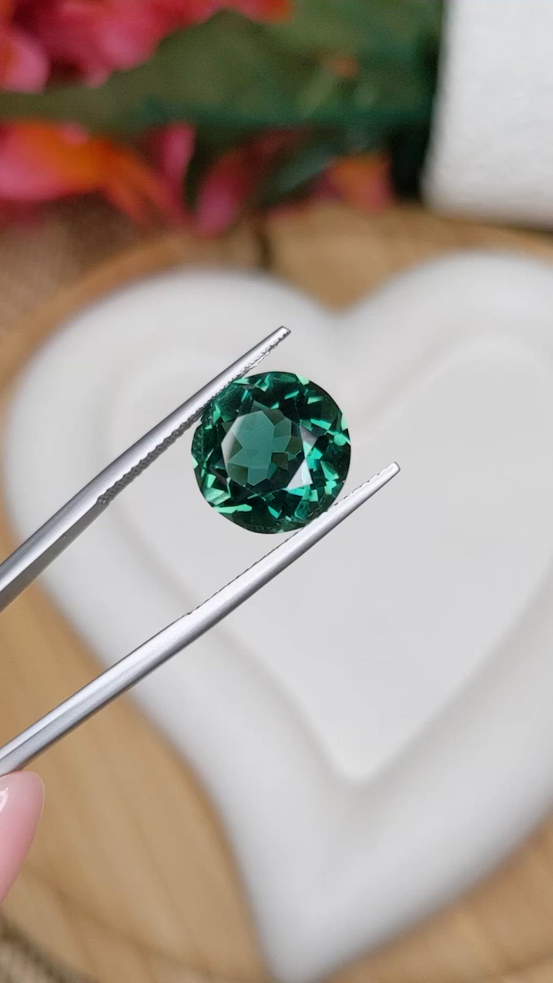 6.77 Ct. Bluish Green Prasiolite from Brazil Size Video