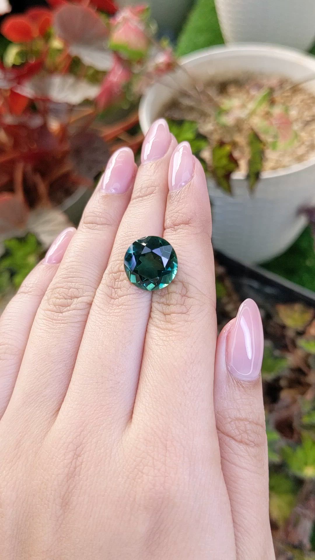 9.32 Ct. Bluish Green Prasiolite from Brazil Size Video