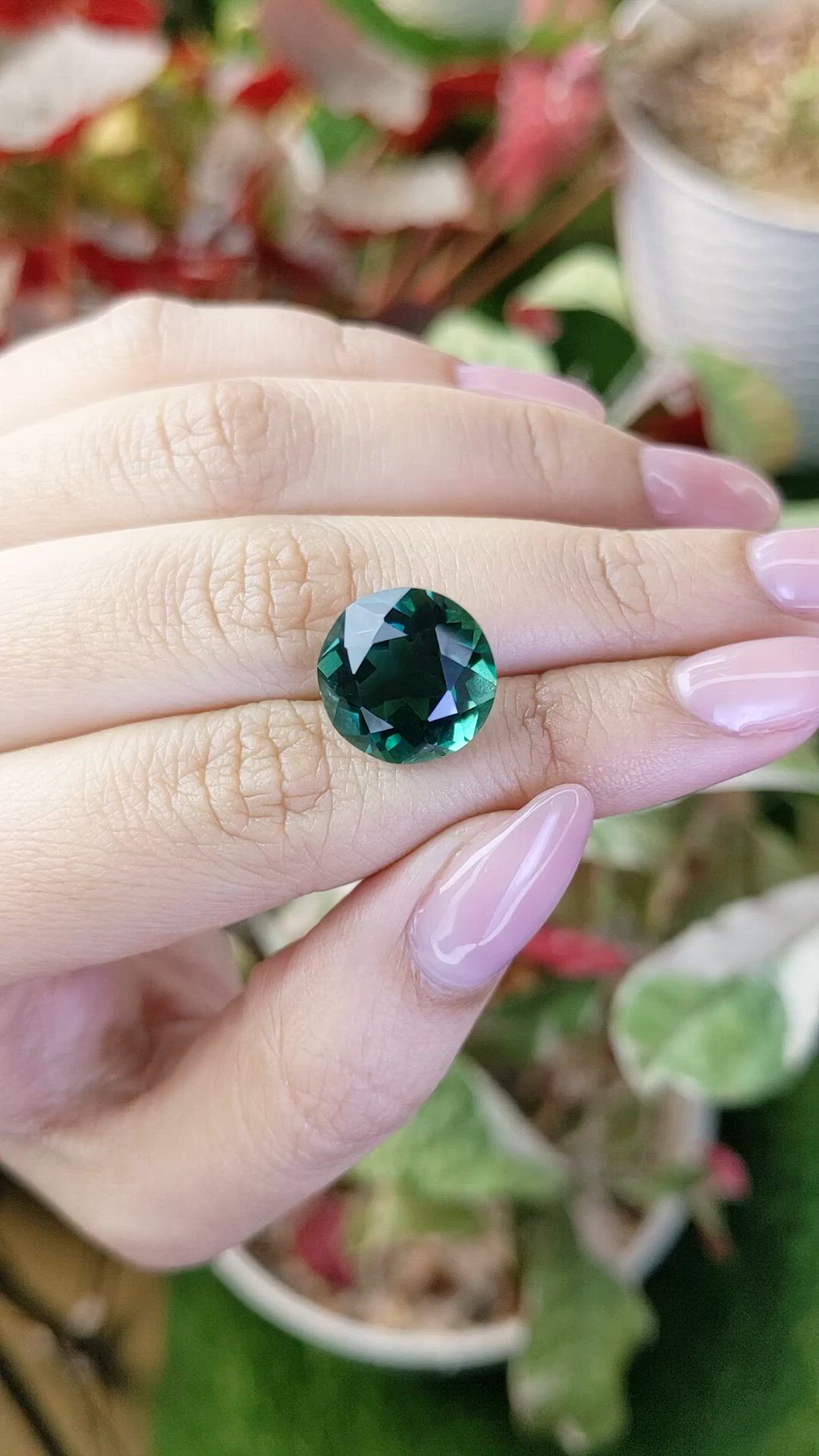 9.32 Ct. Bluish Green Prasiolite from Brazil Size Video